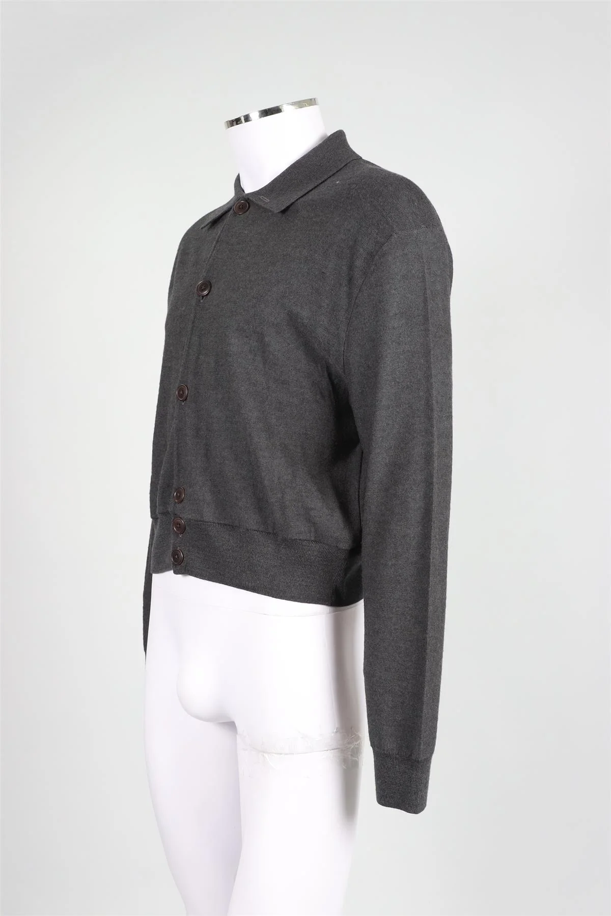 LEMAIRE GREY MEN'S WOOL BLEND CARDIGAN MEDIUM - Image 3