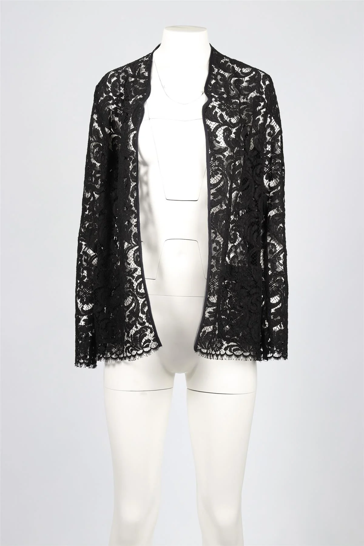 LES COPAINS BLACK LACE JACKET IT 46 UK 14 - Image 2