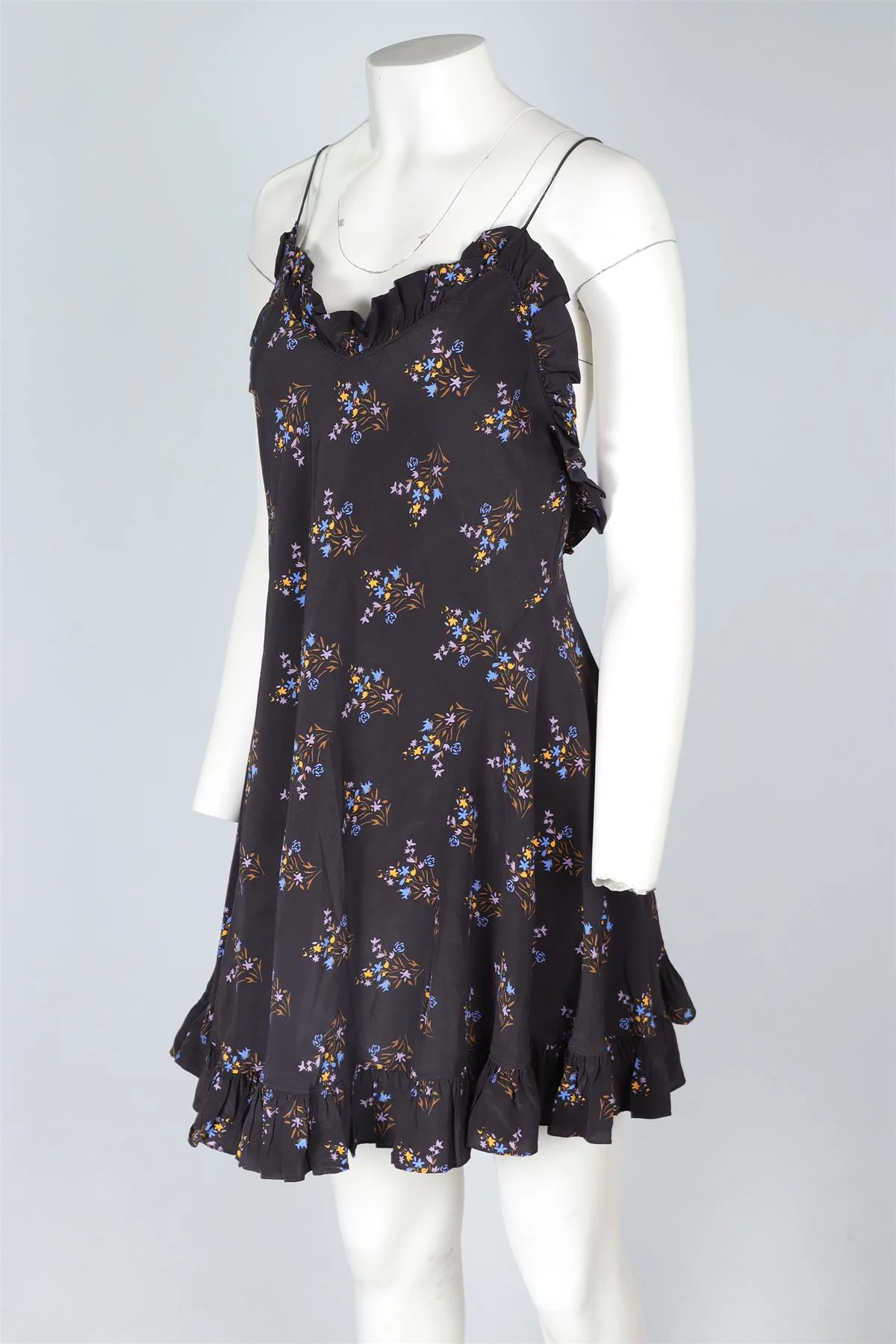 LES REVERIES BLACK SILK MINI DRESS UK 10 - Image 3