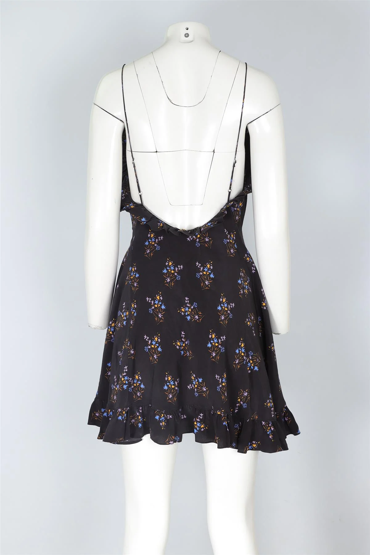 LES REVERIES BLACK SILK MINI DRESS UK 10 - Image 4