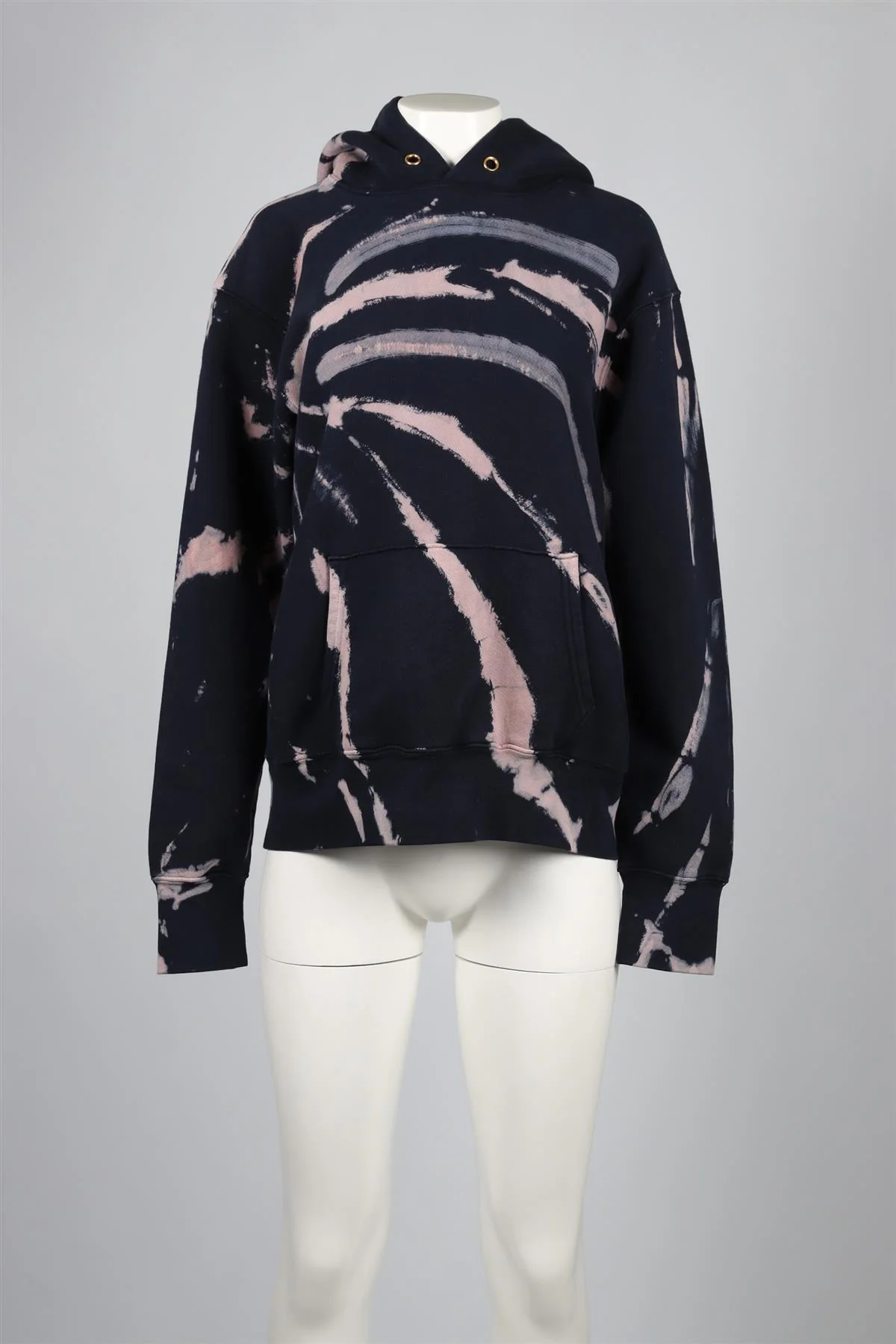 LES TIEN NAVY COTTON HOODIE SMALL - Image 2