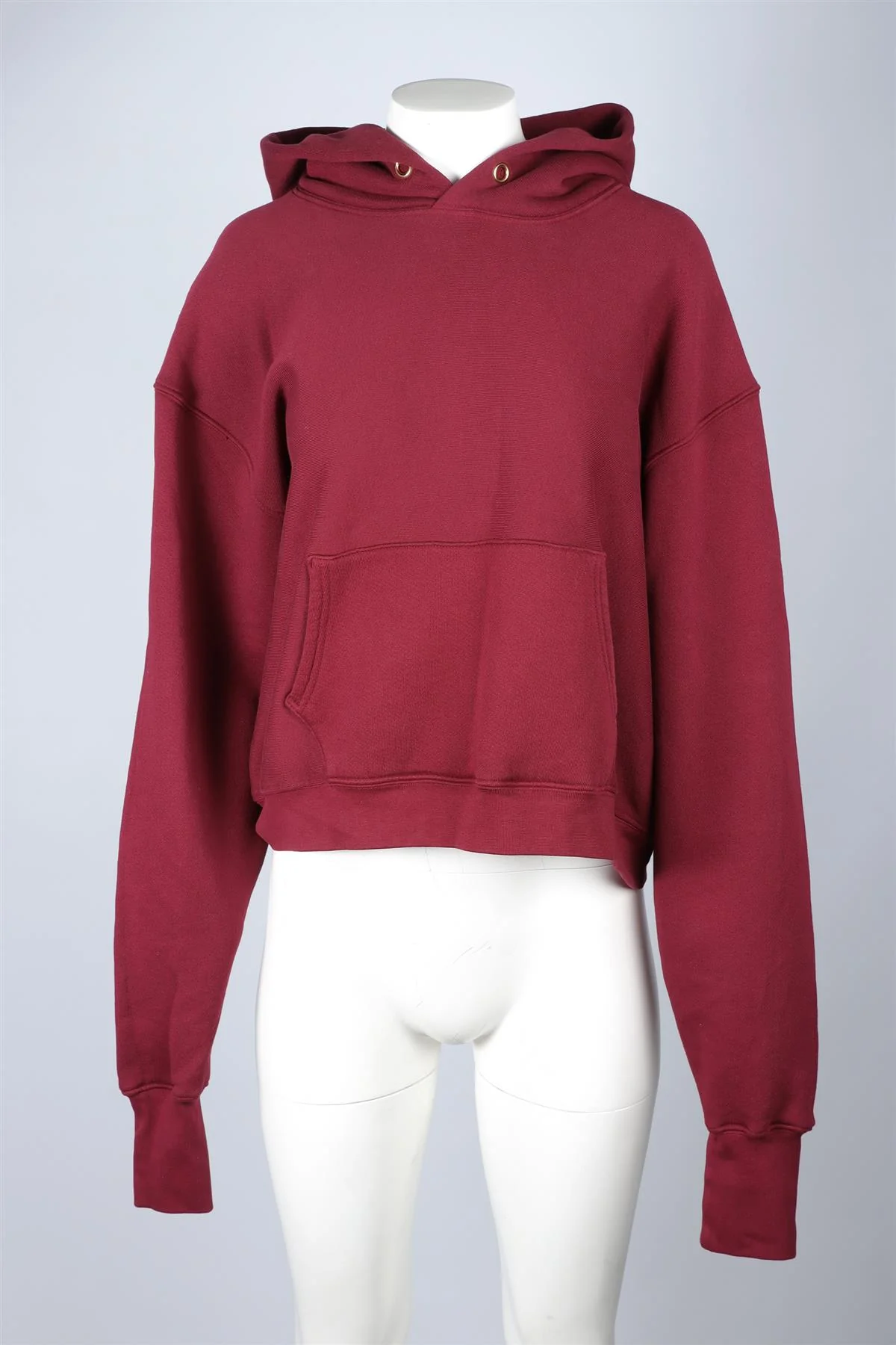 LES TIENS BURGUNDY COTTON HOODIE MEDIUM - Image 2