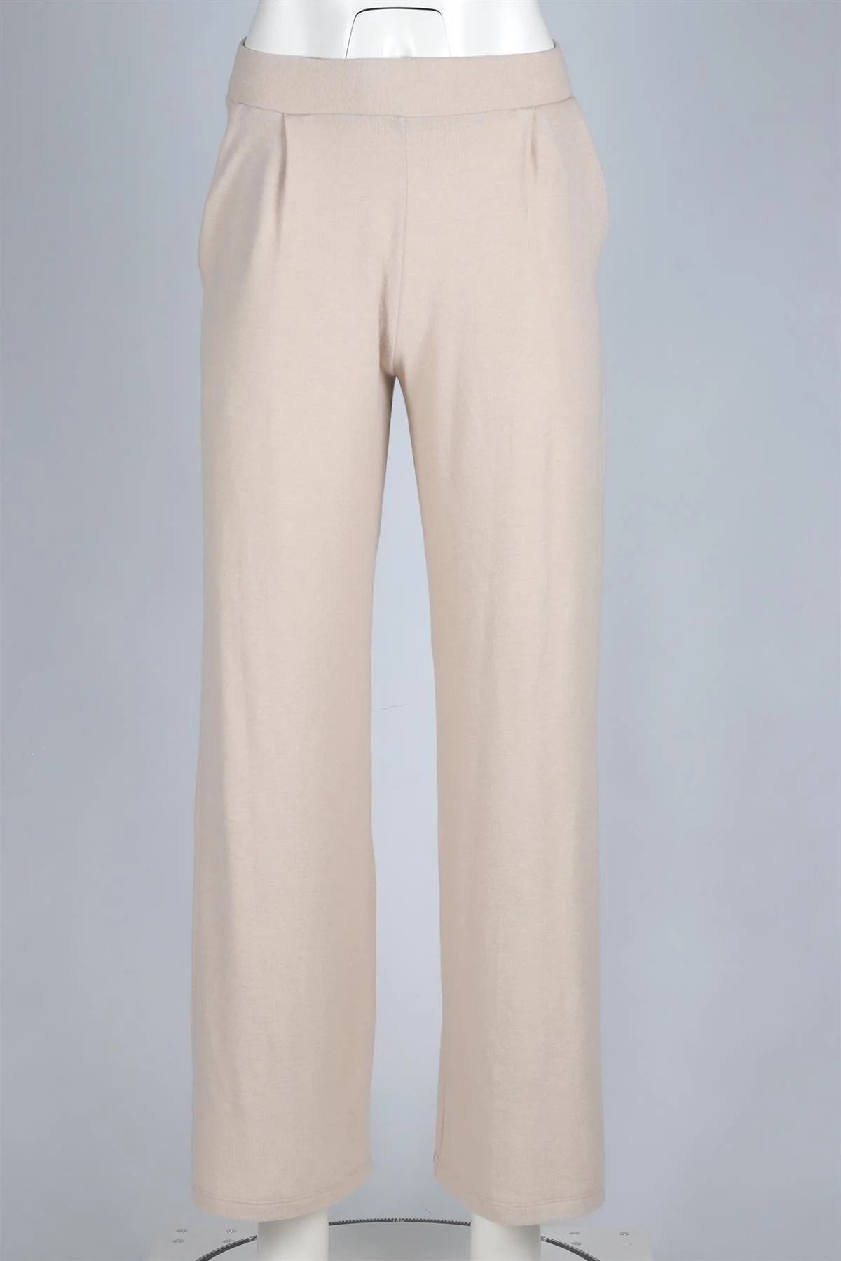 LESET BEIGE JERSEY WIDE LEG PANTS XSMALL - Image 2
