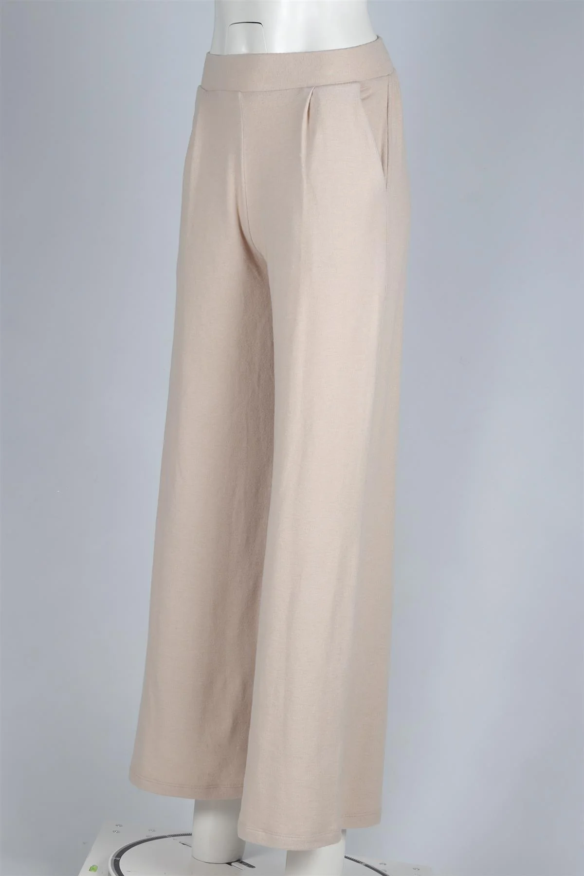 LESET BEIGE JERSEY WIDE LEG PANTS XSMALL - Image 3