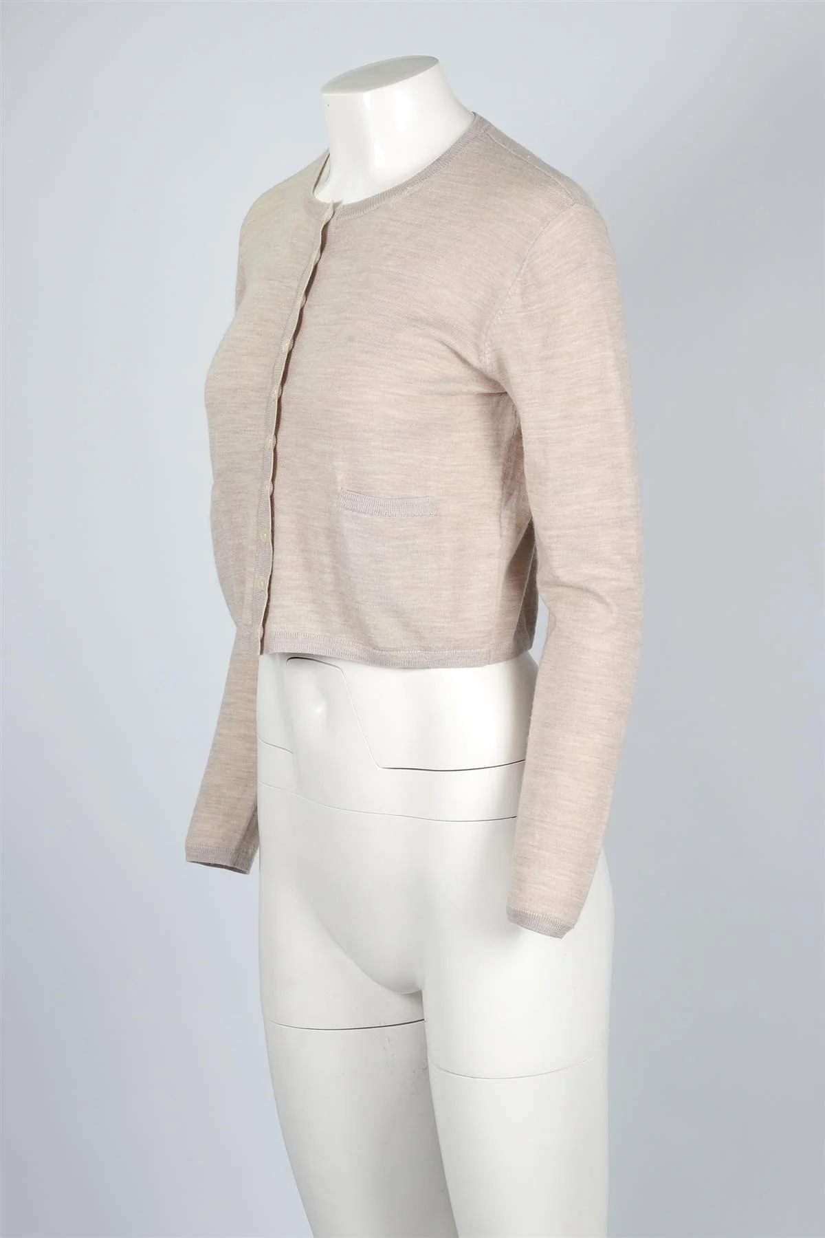 LESET BEIGE WOOL CARDIGAN XSMALL - Image 3