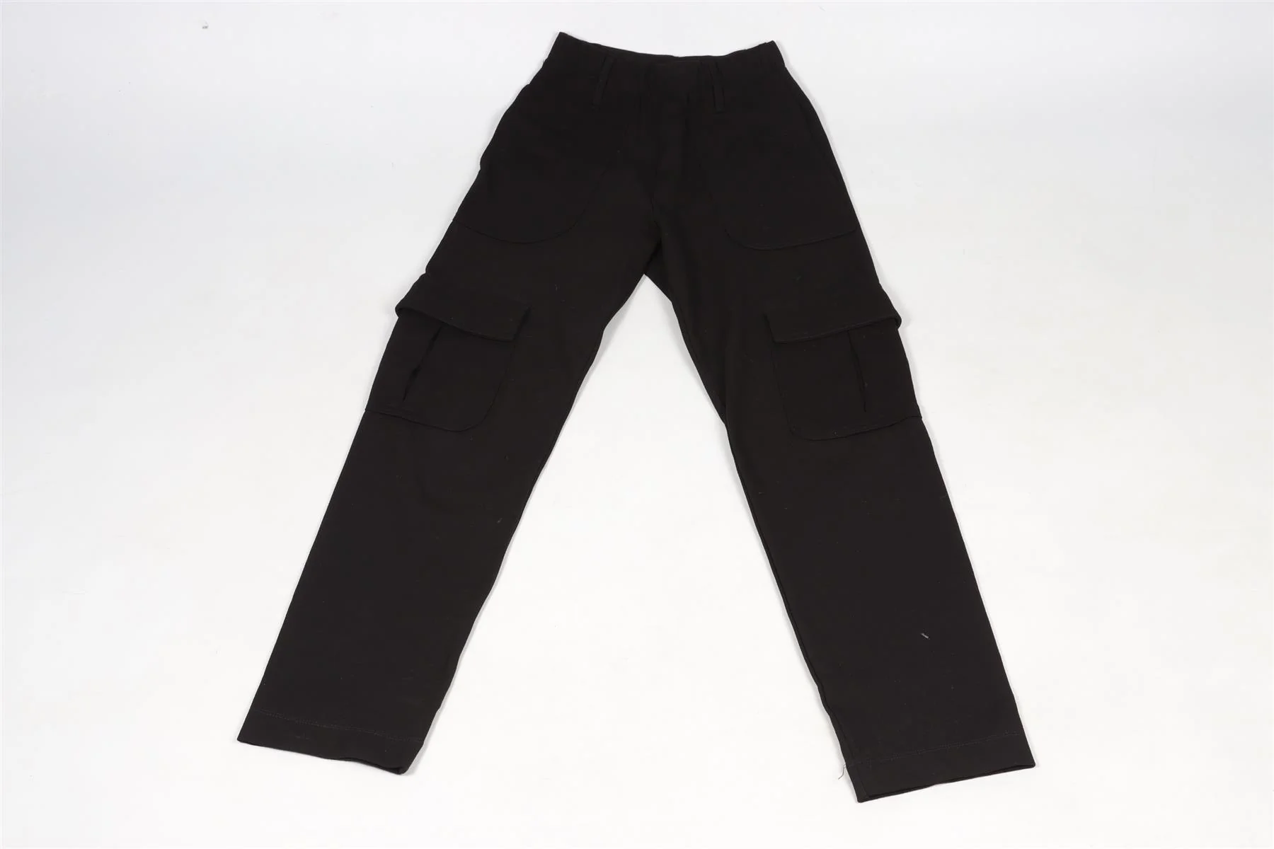 LESET BLACK JERSEY STRAIGHT LEG PANTS XSMALL - Image 7