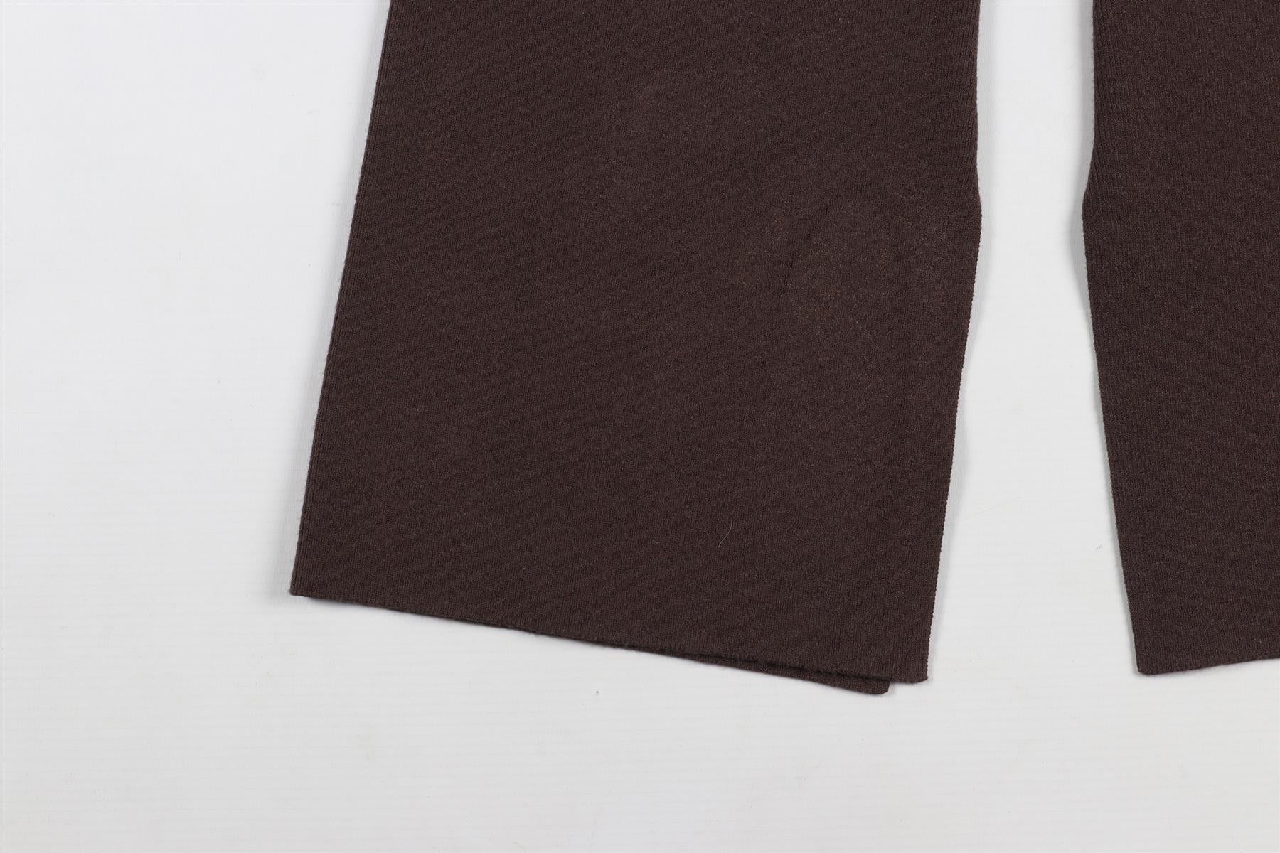 LESET BROWN KNIT FLARED PANTS XSMALL - Image 3
