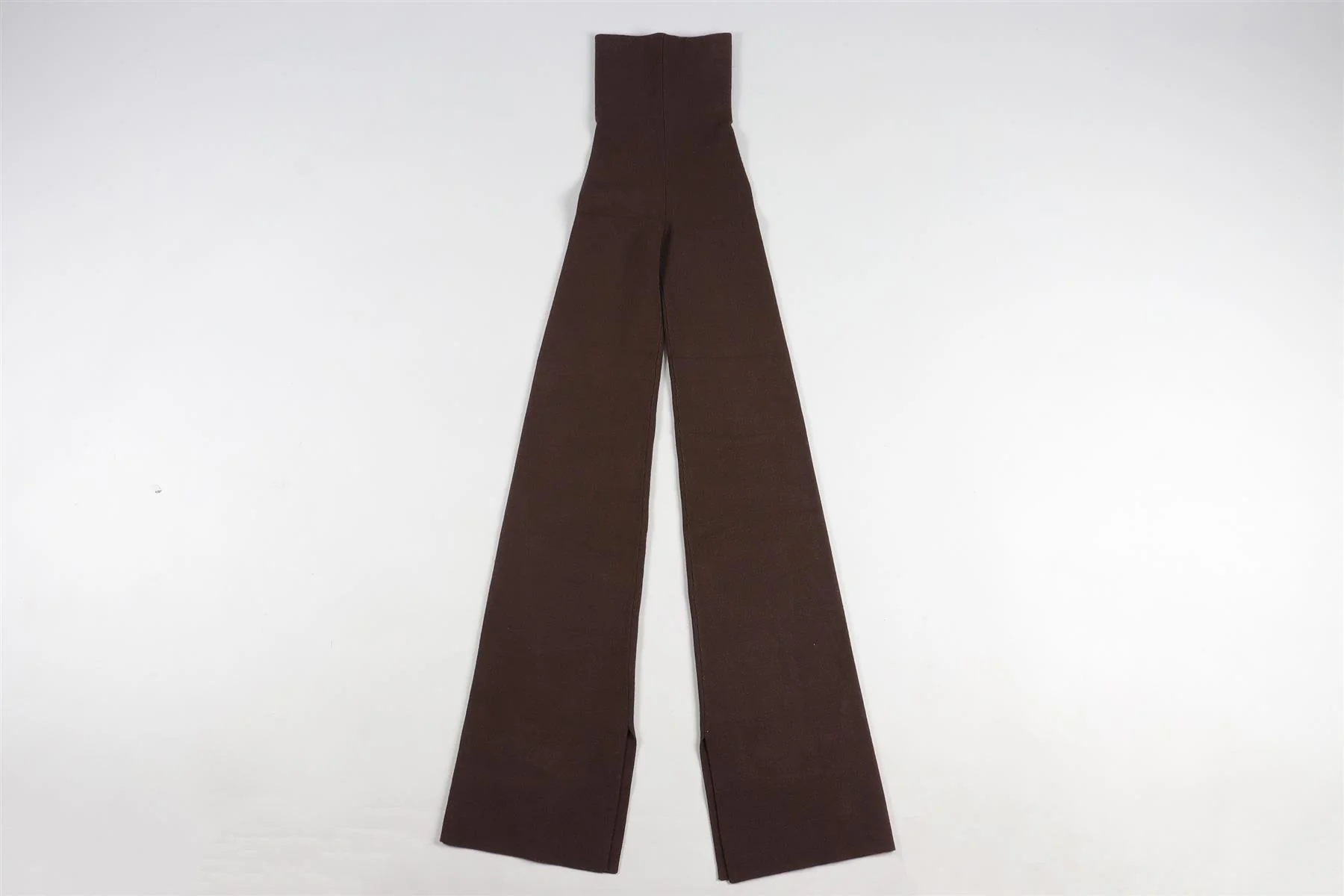 LESET BROWN KNIT FLARED PANTS XSMALL - Image 4