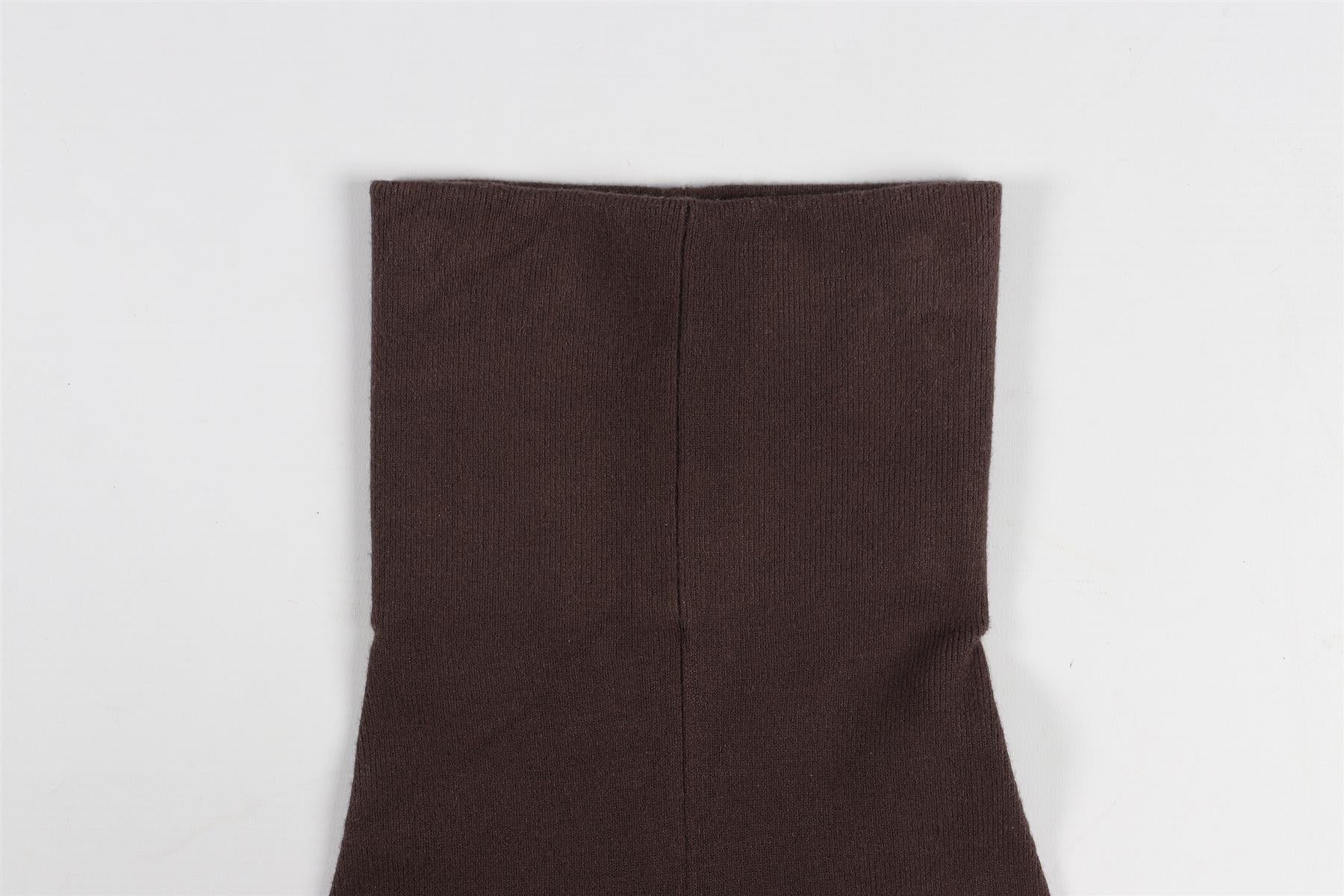 LESET BROWN KNIT FLARED PANTS XSMALL - Image 5