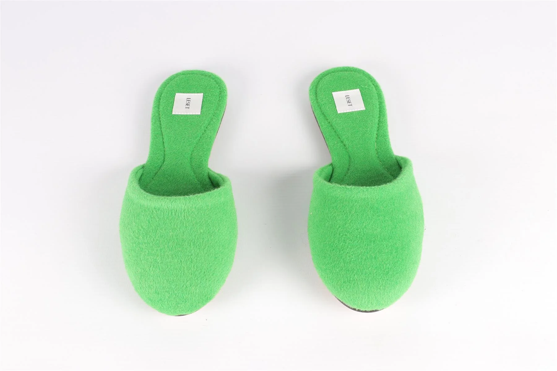 LESET GREEN FELT SLIPPERS EU 38 UK 5 US 8 - Image 3