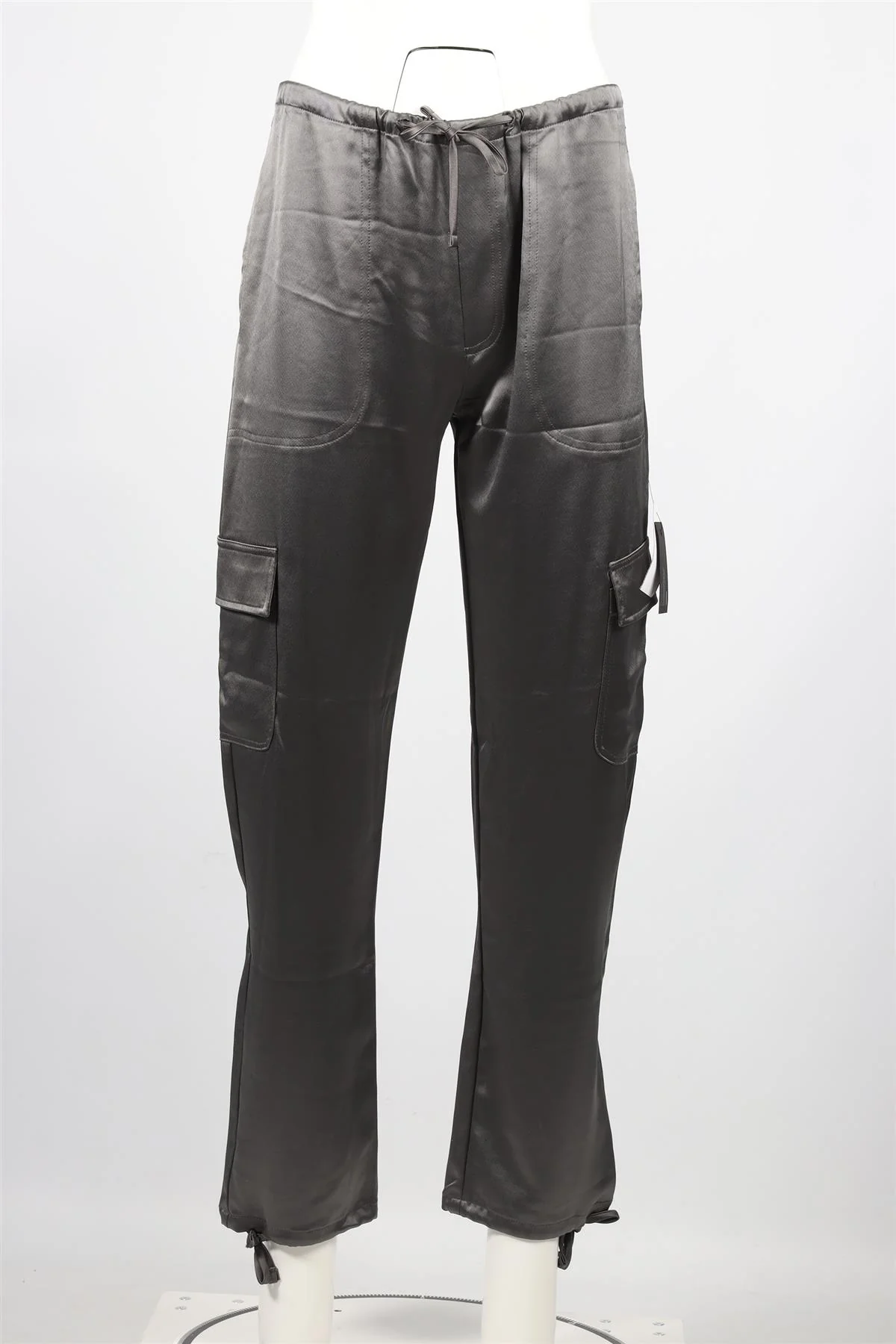 LESET GREY SATIN CARGO PANTS XSMALL - Image 2