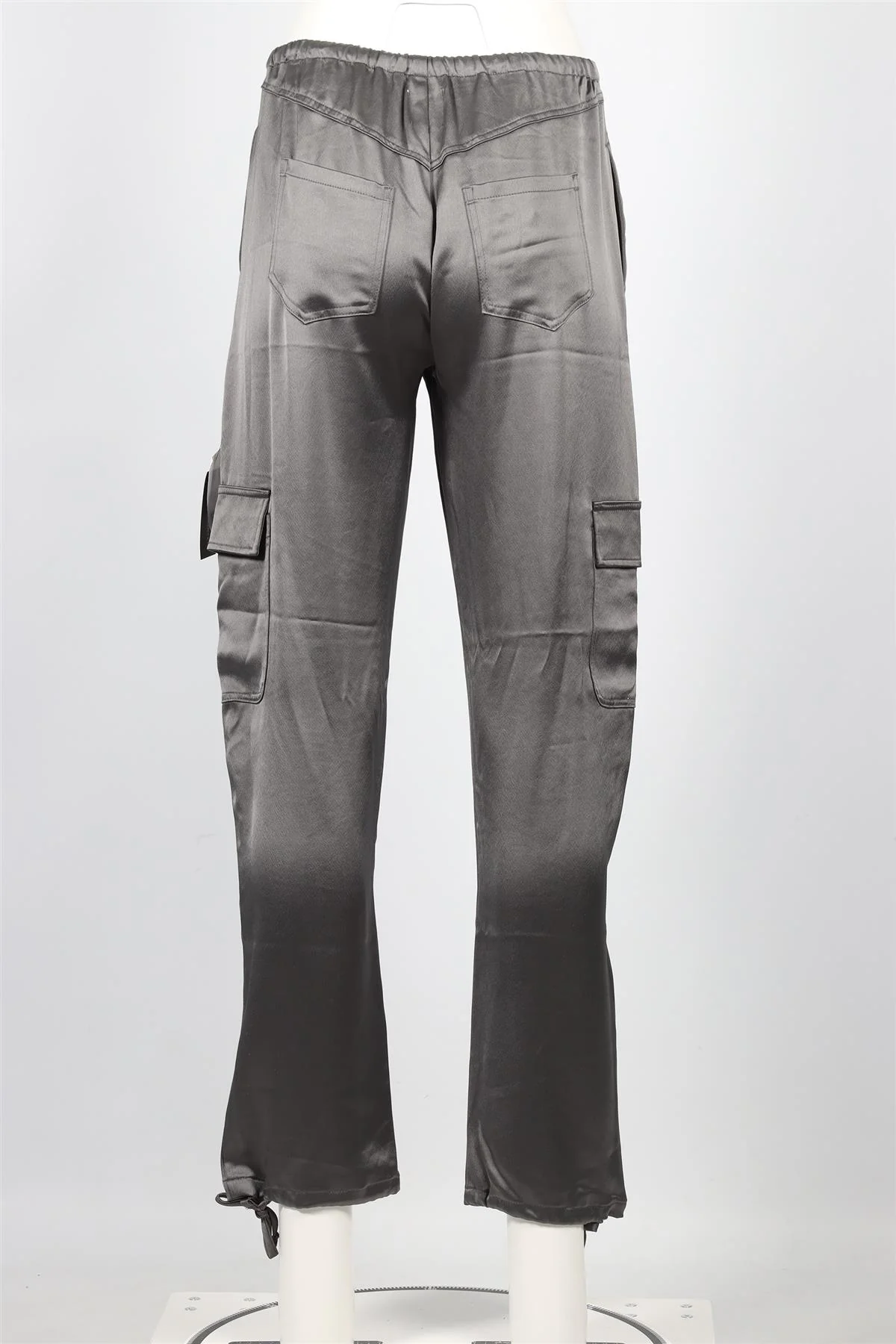 LESET GREY SATIN CARGO PANTS XSMALL - Image 4