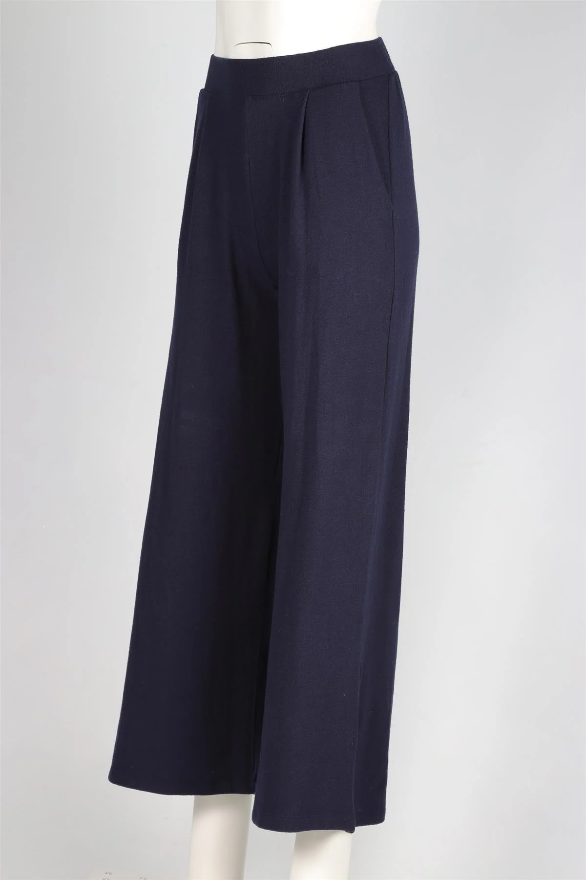 LESET NAVY JERSEY WIDE LEG PANTS XSMALL - Image 3