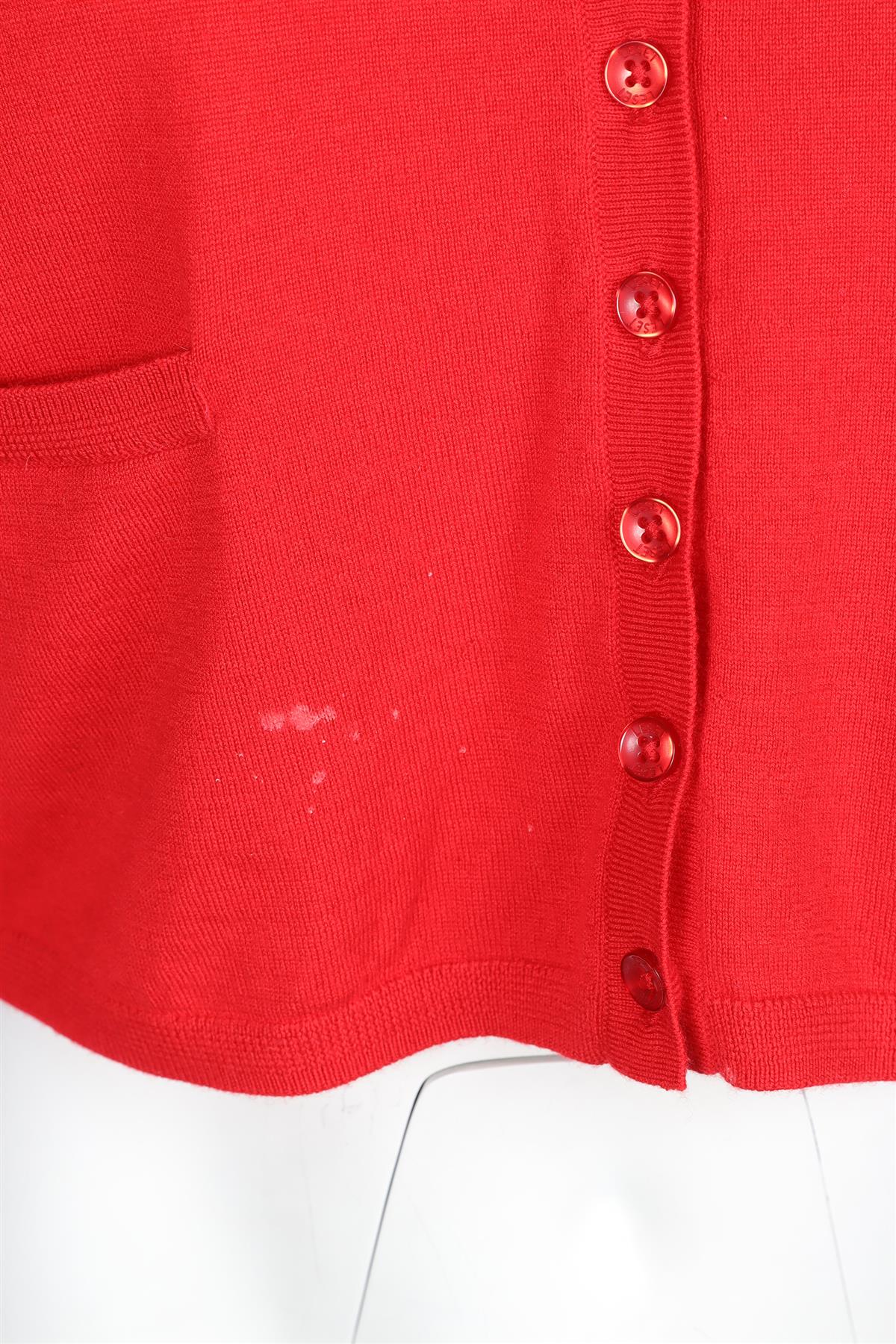 LESET RED WOOL CARDIGAN XSMALL - Image 3