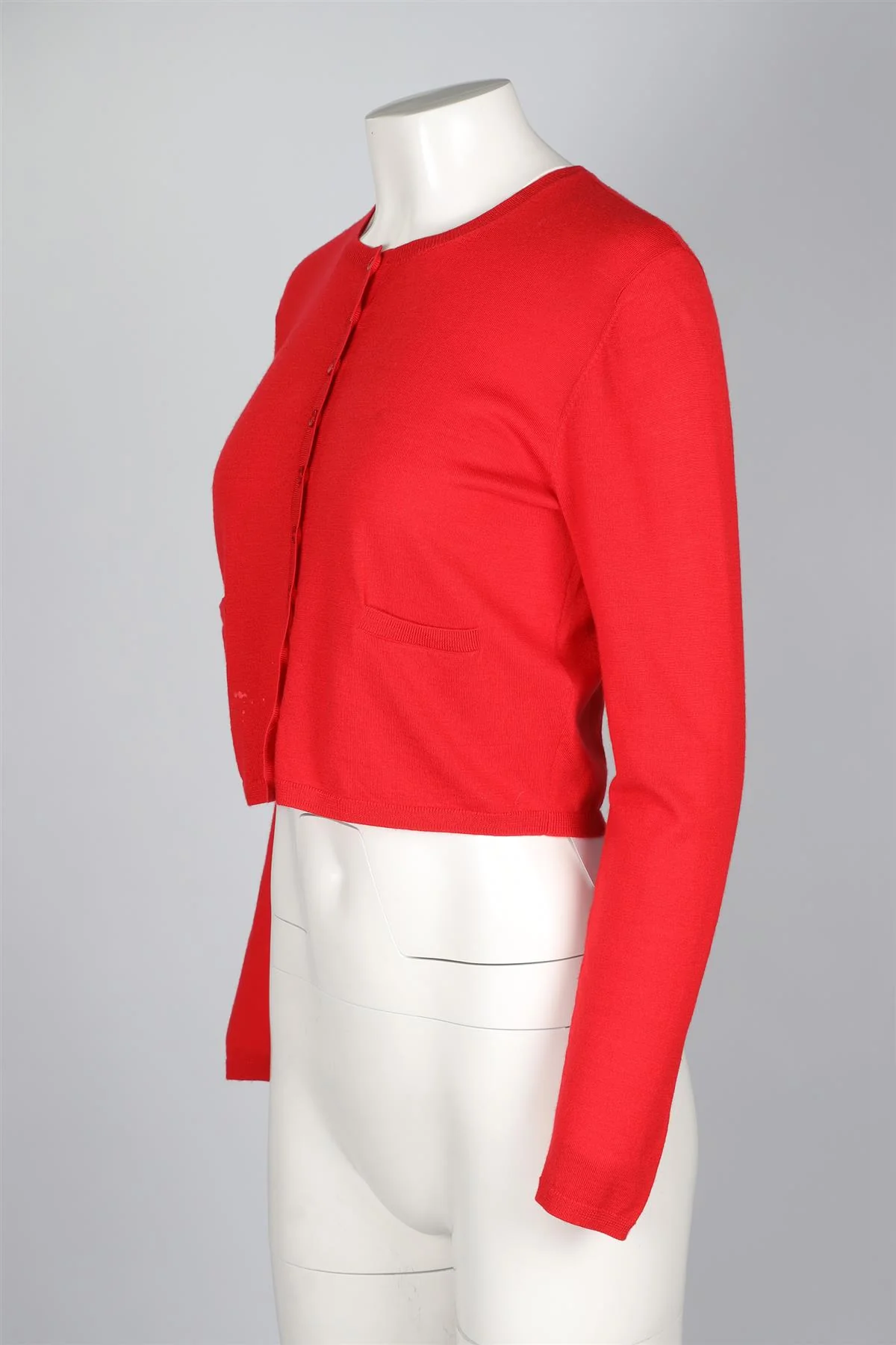 LESET RED WOOL CARDIGAN XSMALL - Image 4