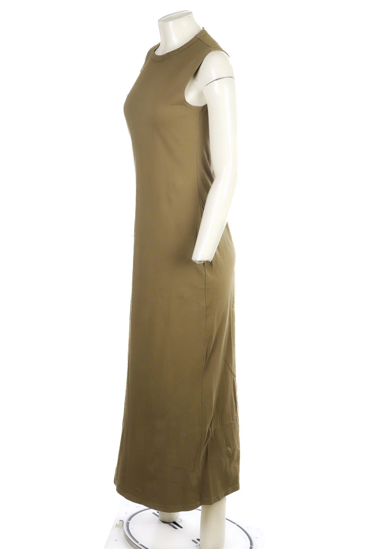 LESET TAUPE COTTON MAXI DRESS SMALL - Image 3
