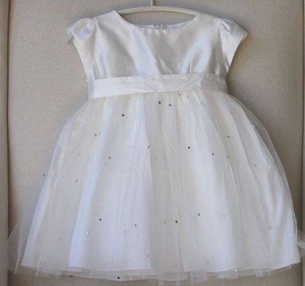 LESY CEREMONY BABY GIRLS IVORY DIAMANTE DRESS 2 YEARS - Image 2