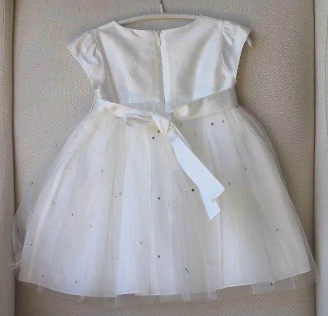 LESY CEREMONY BABY GIRLS IVORY DIAMANTE DRESS 2 YEARS - Image 3