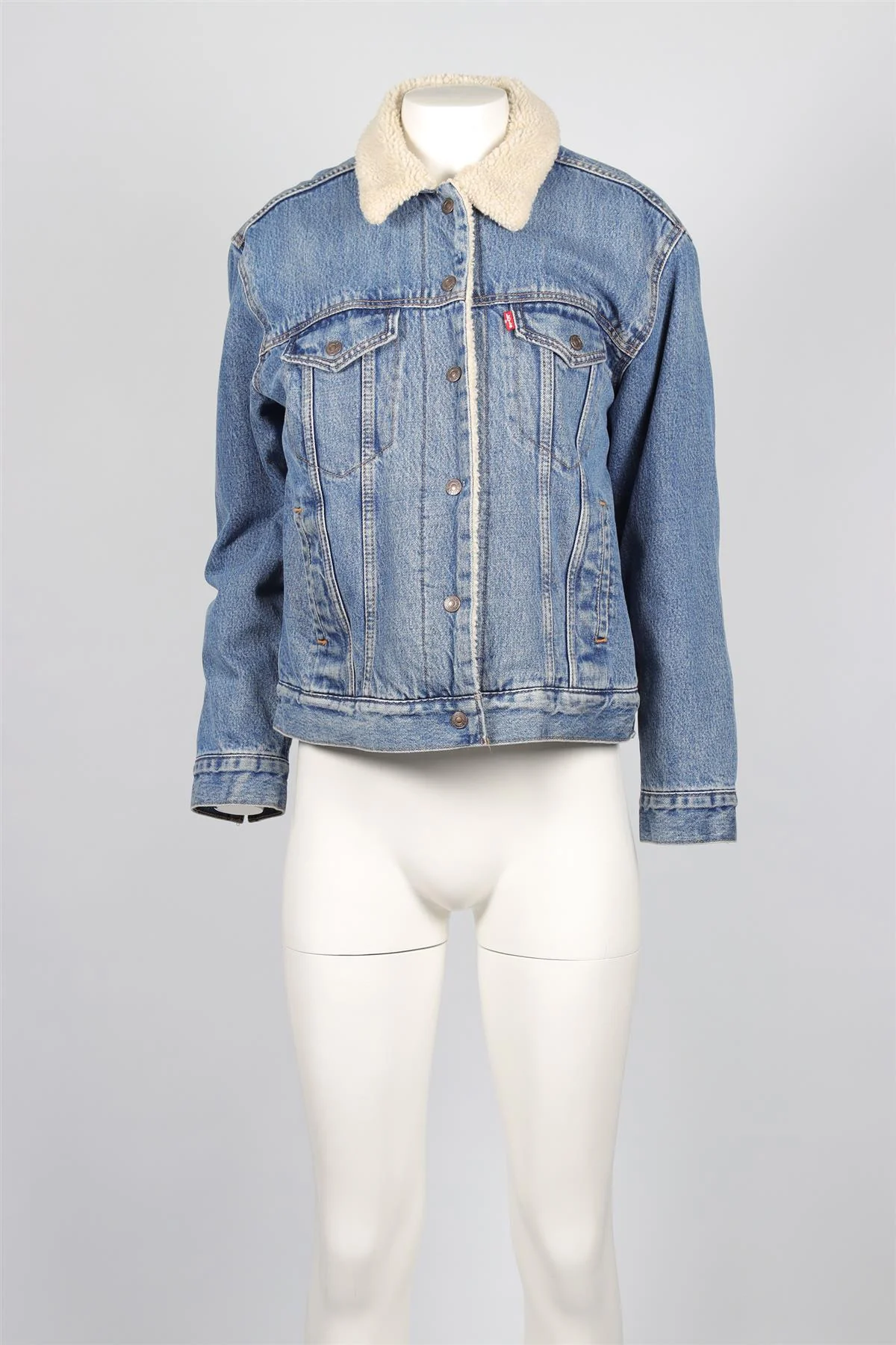 LEVI'S BLUE DENIM JACKET MEDIUM - Image 2