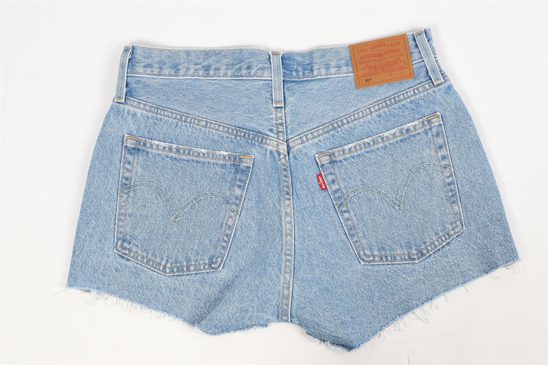 LEVI'S HIGH RISE DENIM SHORTS W27 UK 8-10 - Image 4