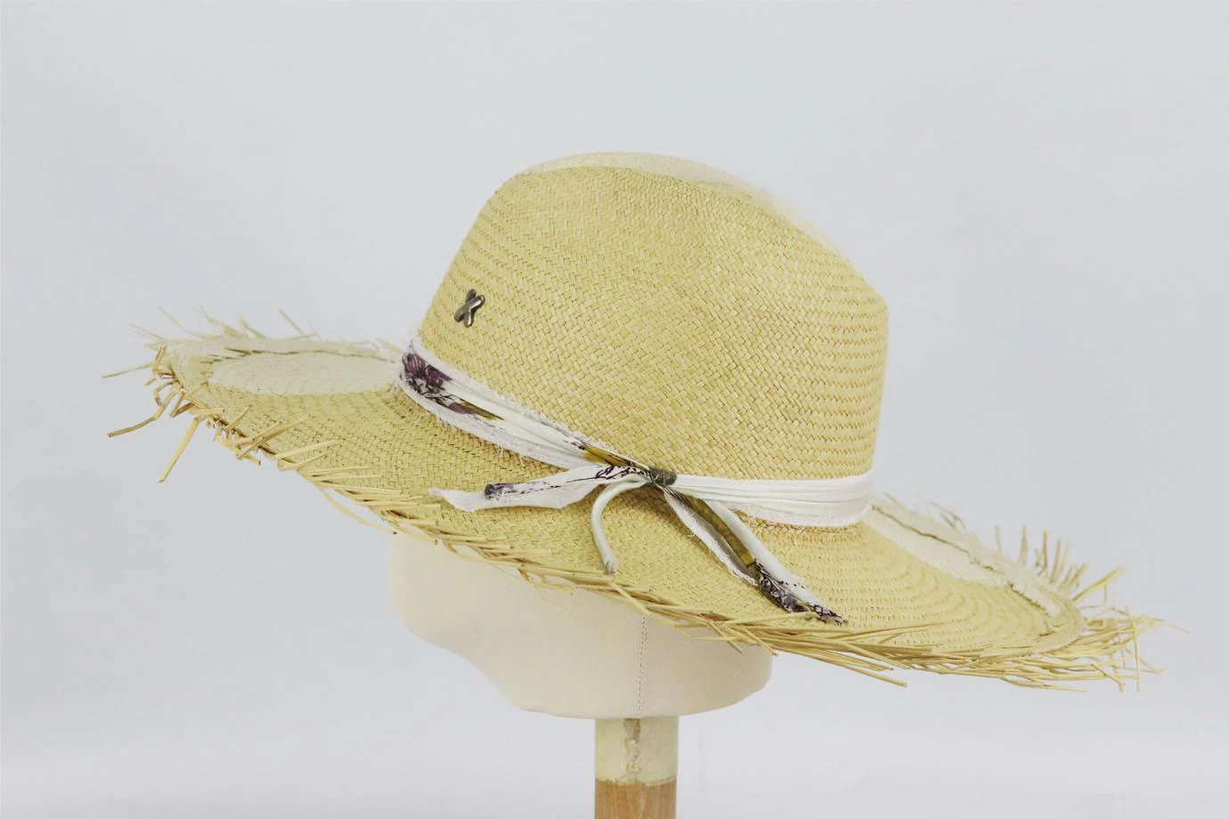 LIDROW FRINGED RIBBON TRIMMED STRAW HAT MEDIUM - Image 4