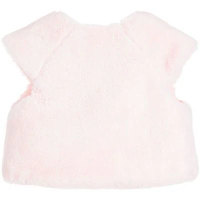 LILI GAUFRETTE GIRLS PALE PINK SYNTHETIC FUR GILET 3 YEARS - Image 2