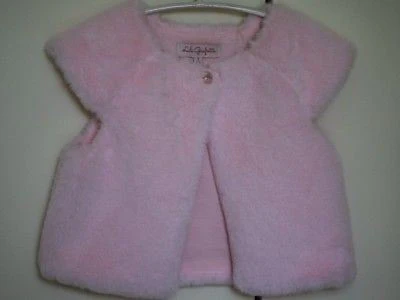 LILI GAUFRETTE GIRLS PALE PINK SYNTHETIC FUR GILET 3 YEARS - Image 3