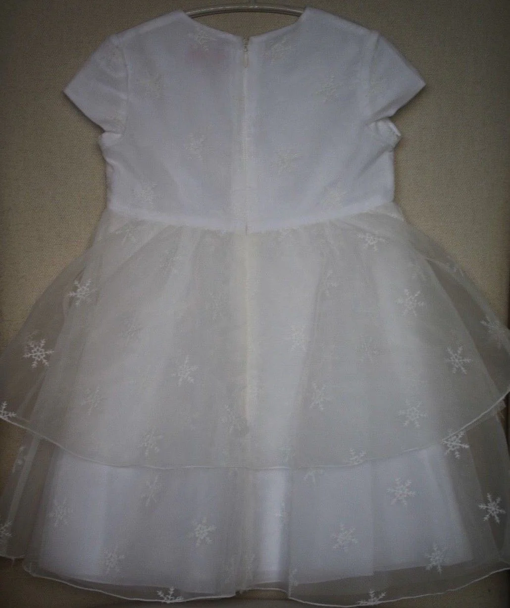 LILI GAUFRETTE GIRLS WHITE SNOWFLAKE DRESS 4 YEARS - Image 3