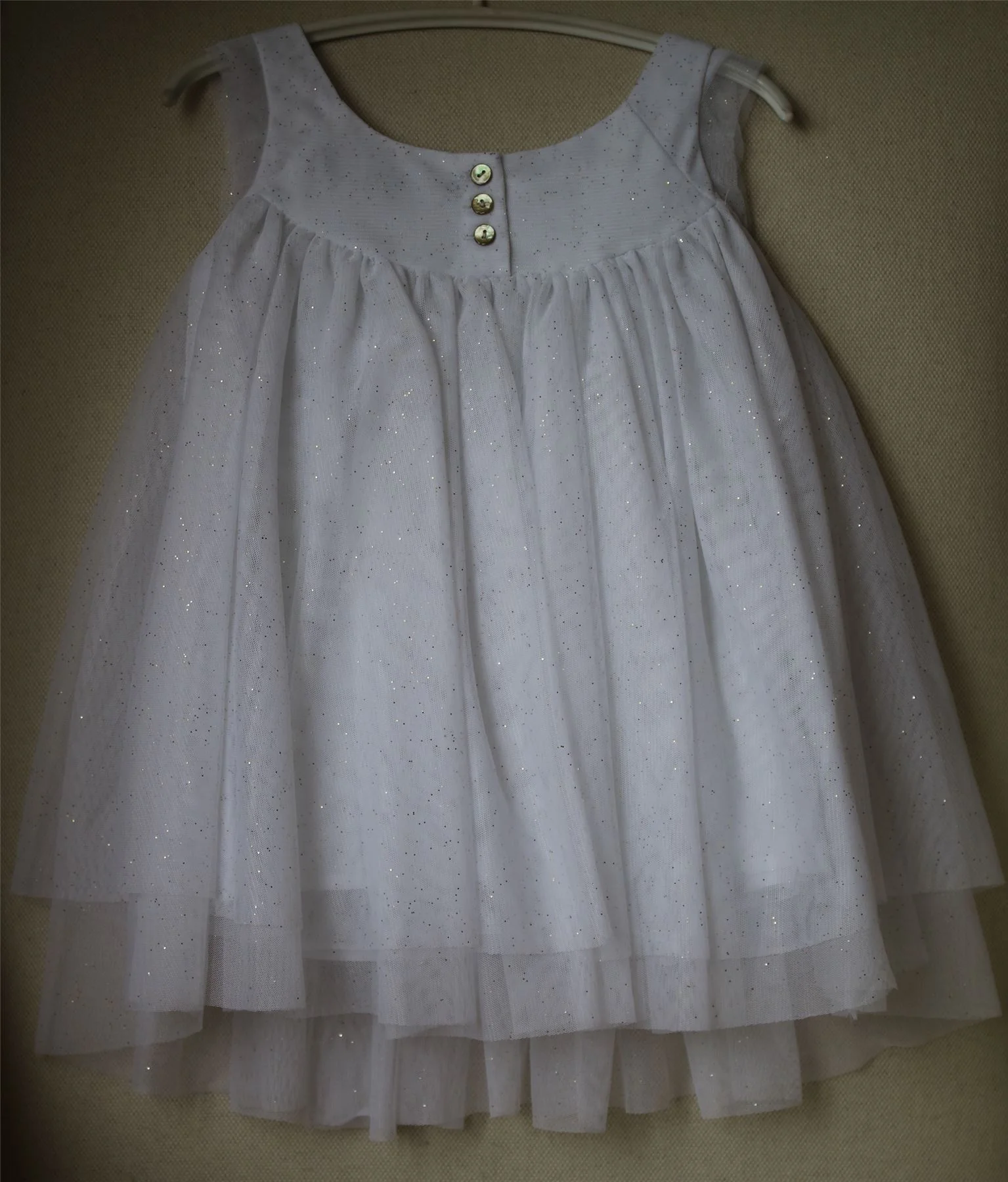 LILI GAUFRETTE GIRLS WHITE TULLE DRESS WITH GOLD GLITTER 2 YEARS - Image 3
