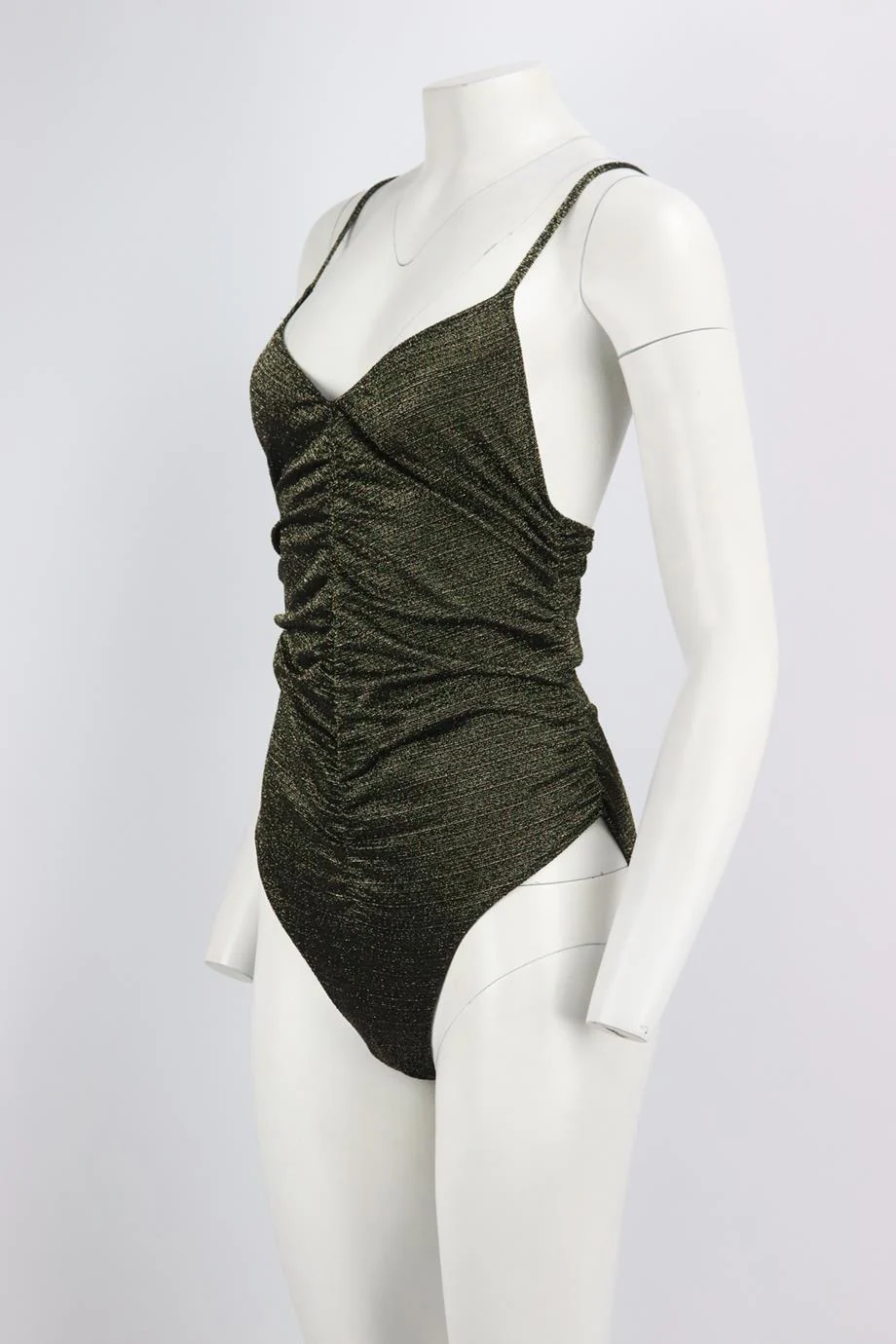 LISA MARIE FERNANDEZ METALLIC STRETCH SWIMSUIT UK 14 - Image 3