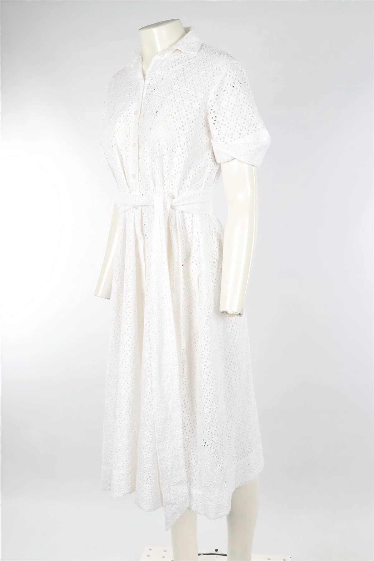 LISA MARIE FERNANDEZ WHITE COTTON MAXI DRESS 2 UK 8 - Image 3