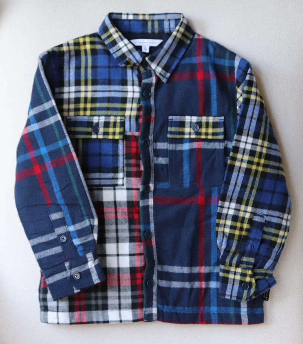 LITTLE MARC JACOBS KIDS BOYS CHECKED COTTON SHIRT 4 YEARS - Image 2