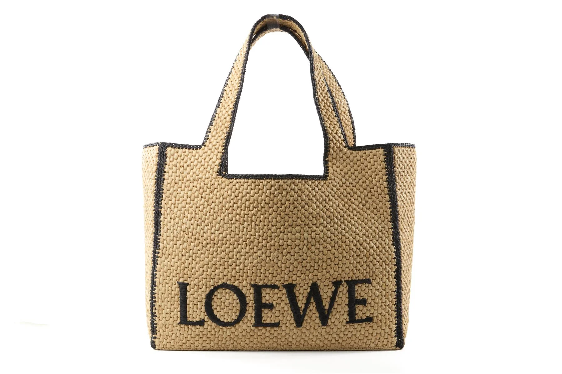 LOEWE BEIGE LARGE RAFFIA TOTE BAG - Image 2