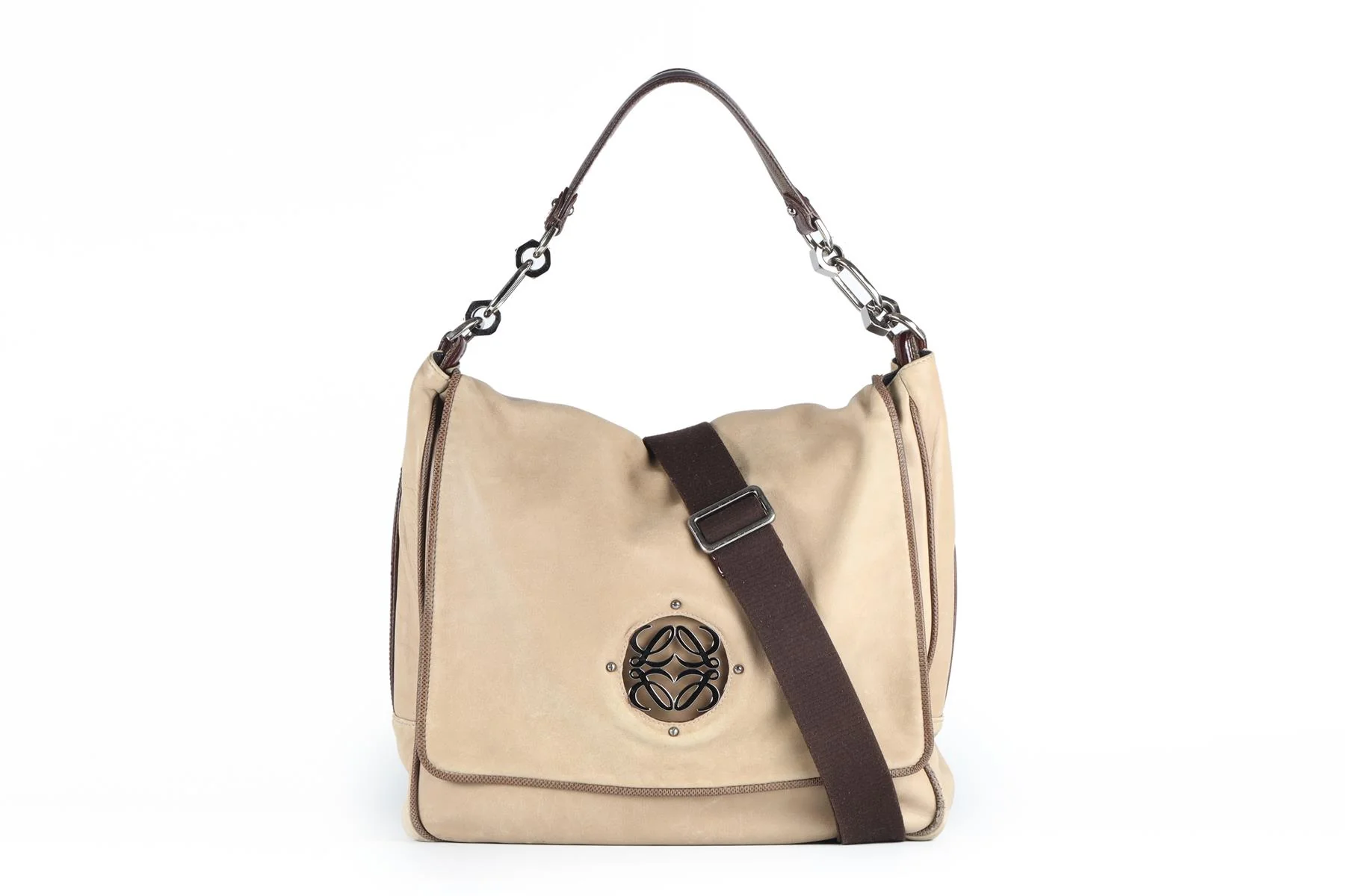 LOEWE BEIGE MAIA ANAGRAM LEATHER SHOULDER BAG - Image 2