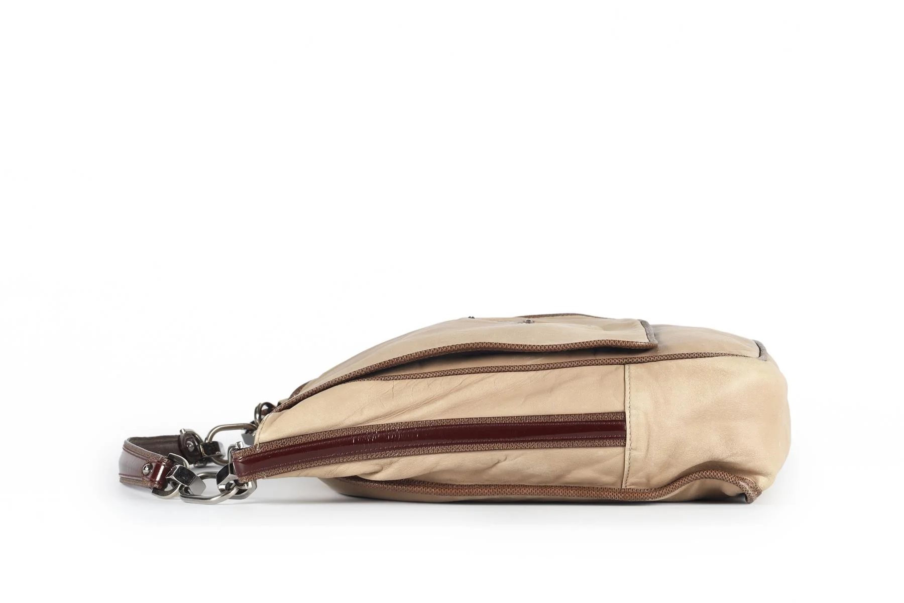 LOEWE BEIGE MAIA ANAGRAM LEATHER SHOULDER BAG - Image 5