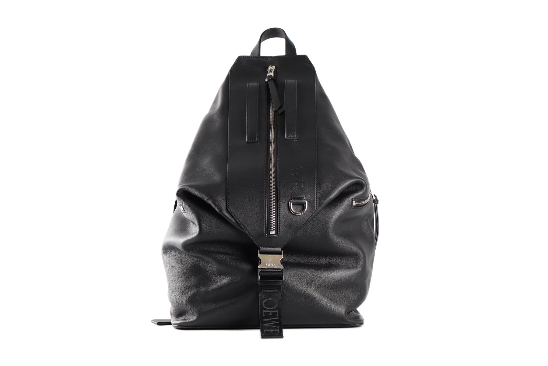 LOEWE BLACK CONVERTIBLE LEATHER BACKPACK - Image 2