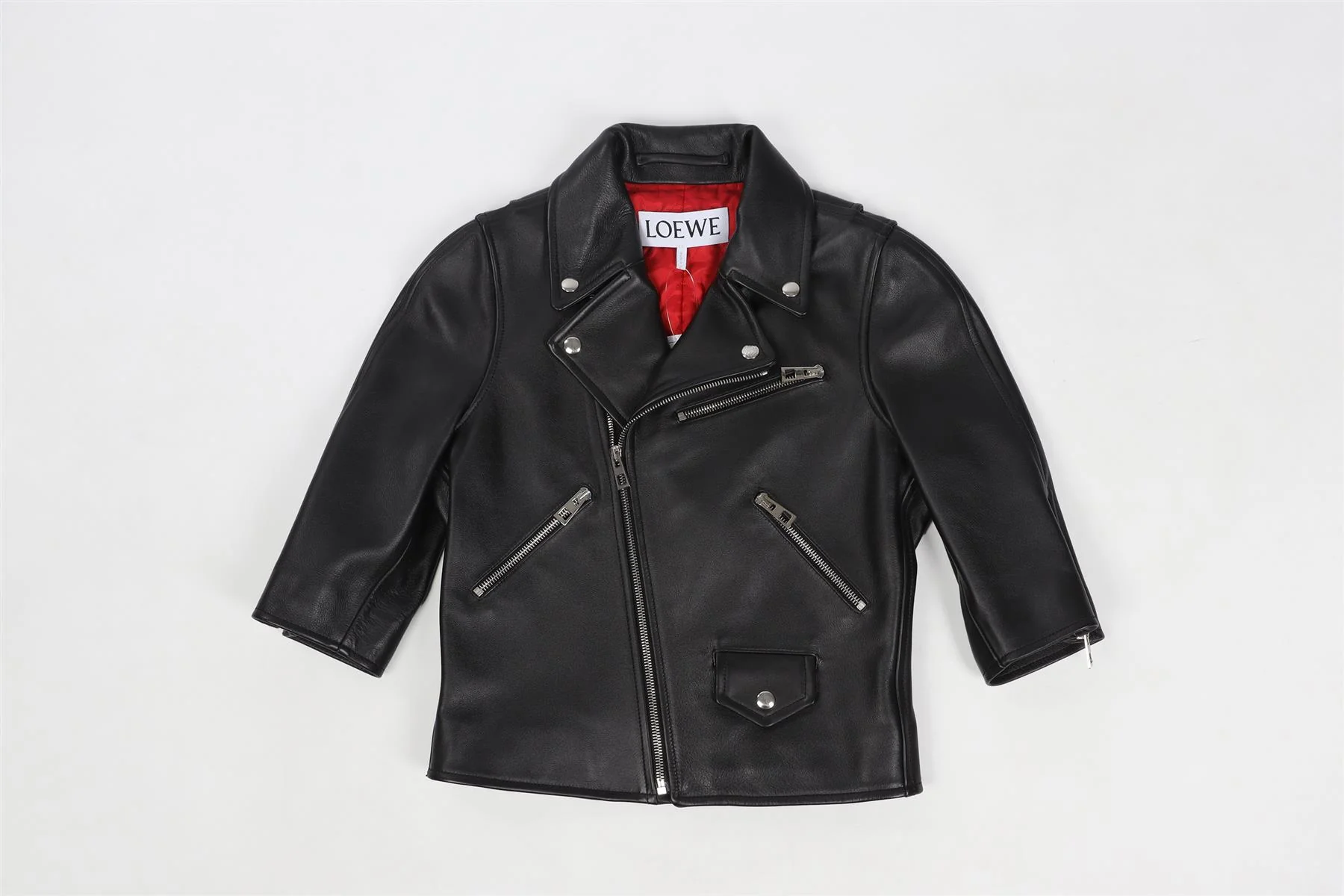 LOEWE BLACK LEATHER JACKET FR 36 UK 8 - Image 2