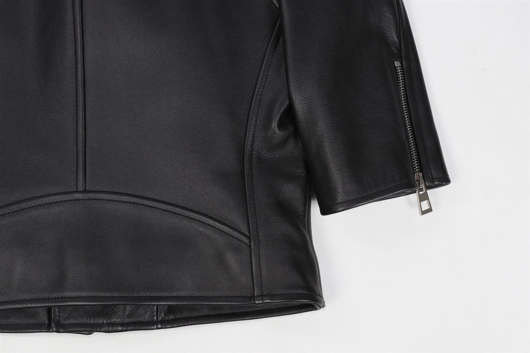 LOEWE BLACK LEATHER JACKET FR 36 UK 8 - Image 5