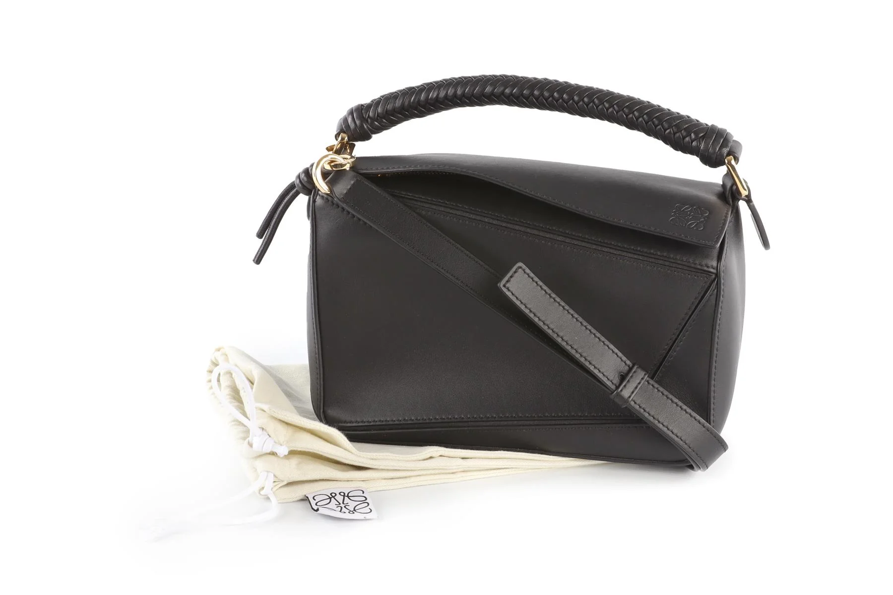 LOEWE BLACK PUZZLE SMALL LEATHER TOTE BAG - Image 12