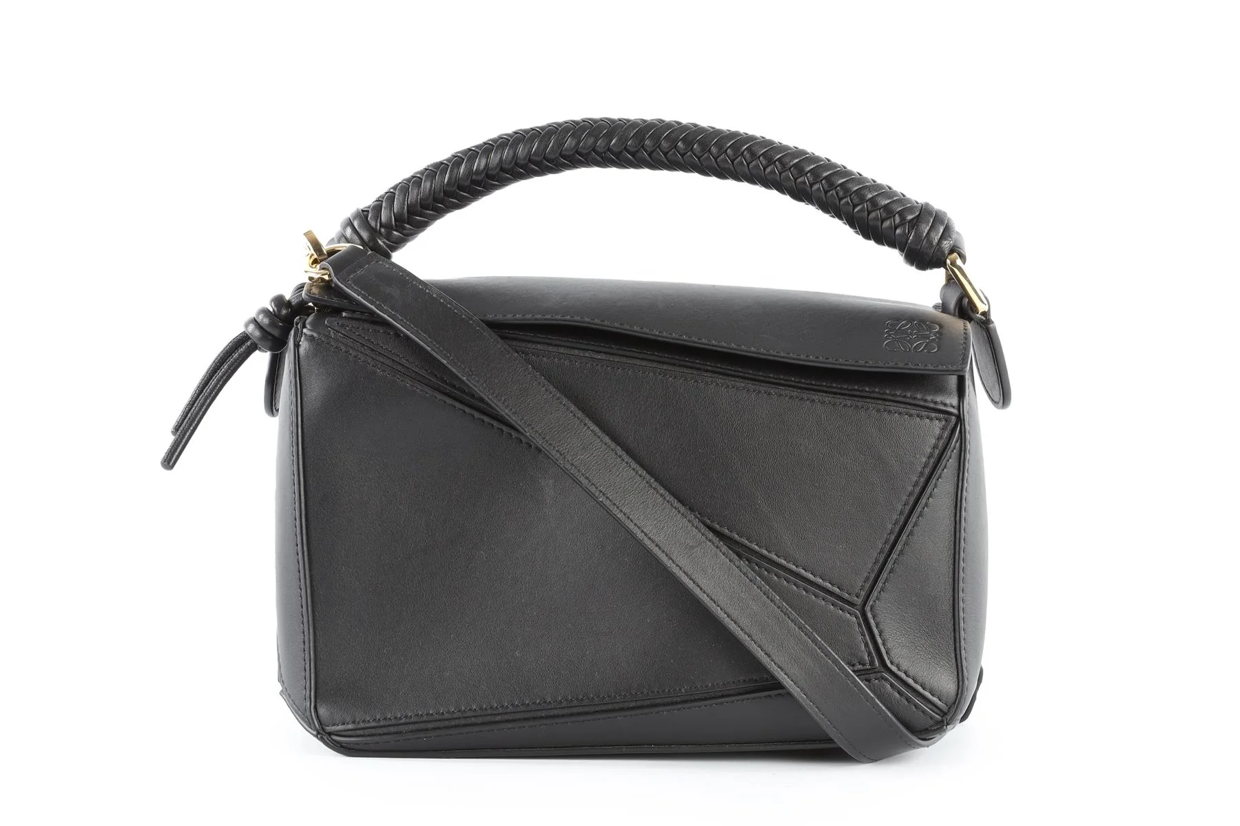 LOEWE BLACK PUZZLE SMALL LEATHER TOTE BAG - Image 2