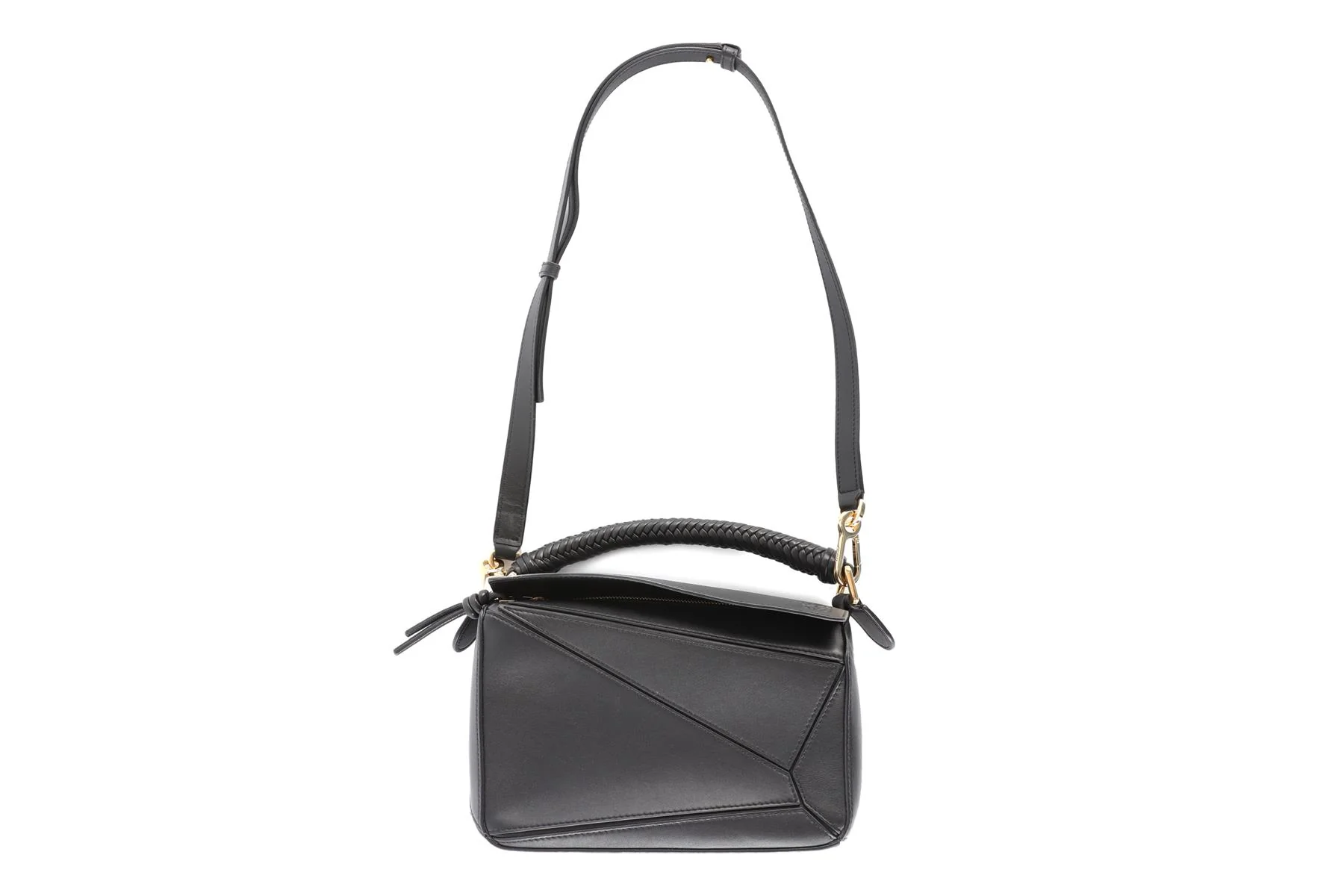 LOEWE BLACK PUZZLE SMALL LEATHER TOTE BAG - Image 3