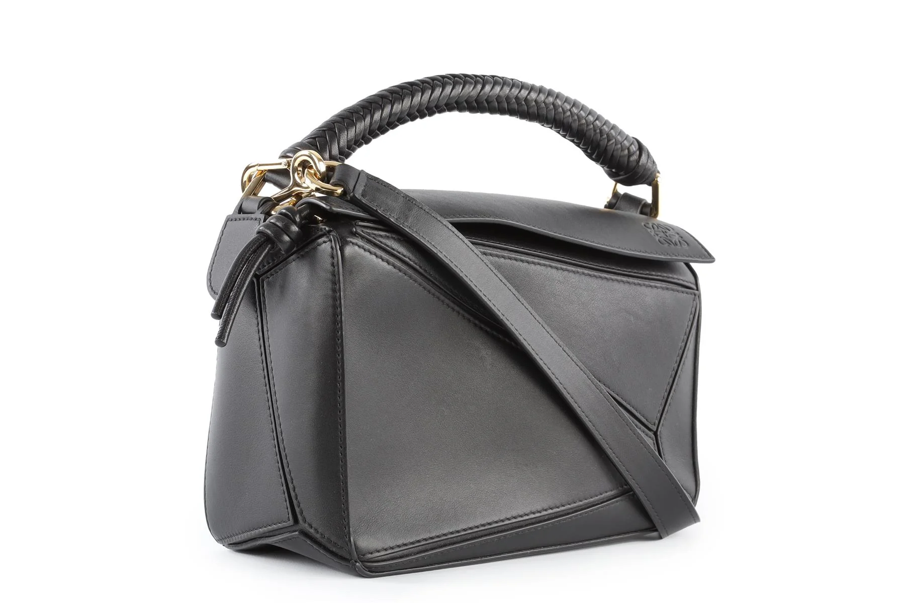 LOEWE BLACK PUZZLE SMALL LEATHER TOTE BAG - Image 4
