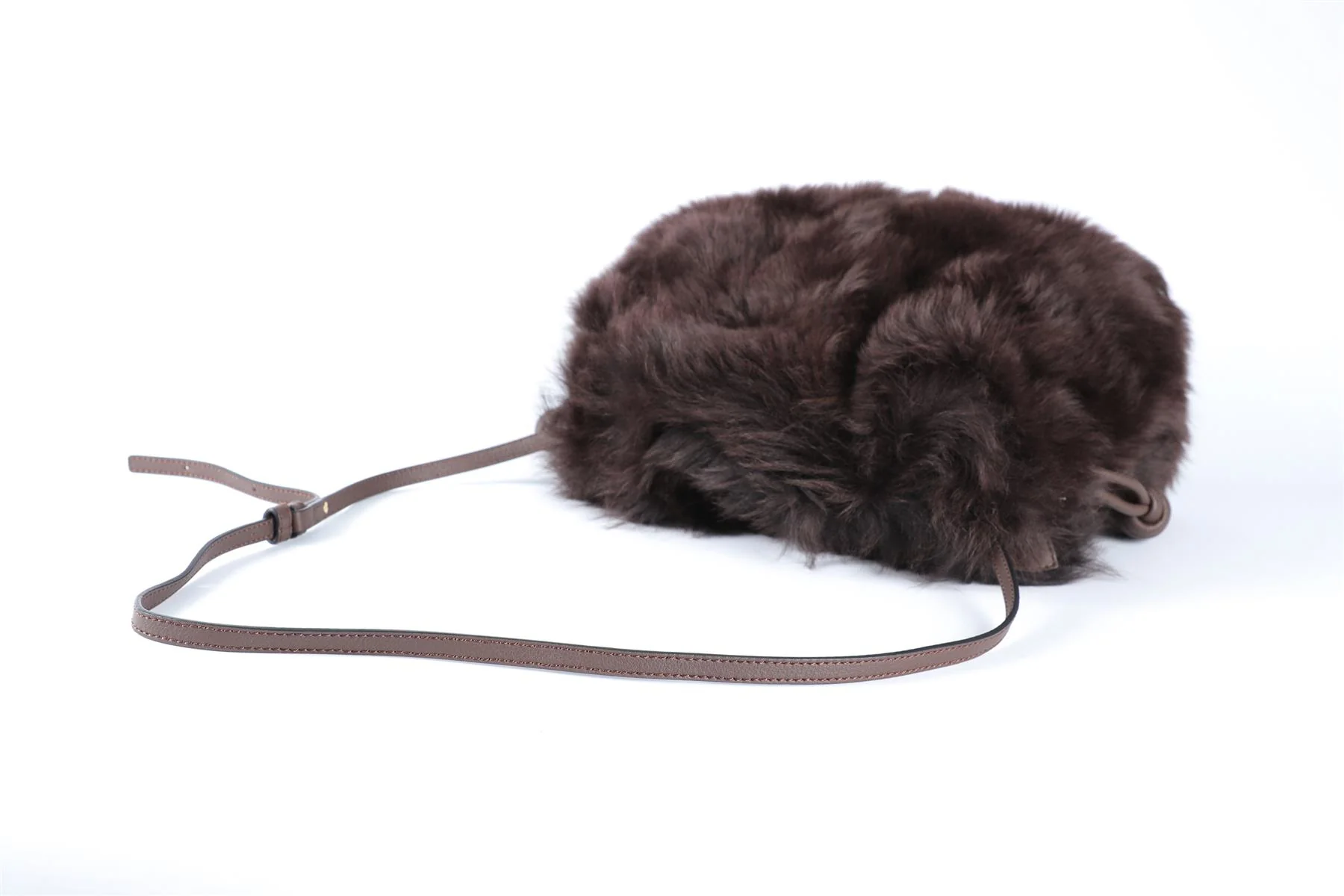 LOEWE BROWN FLAMENCO SHEARLING SHOULDER BAG - Image 10
