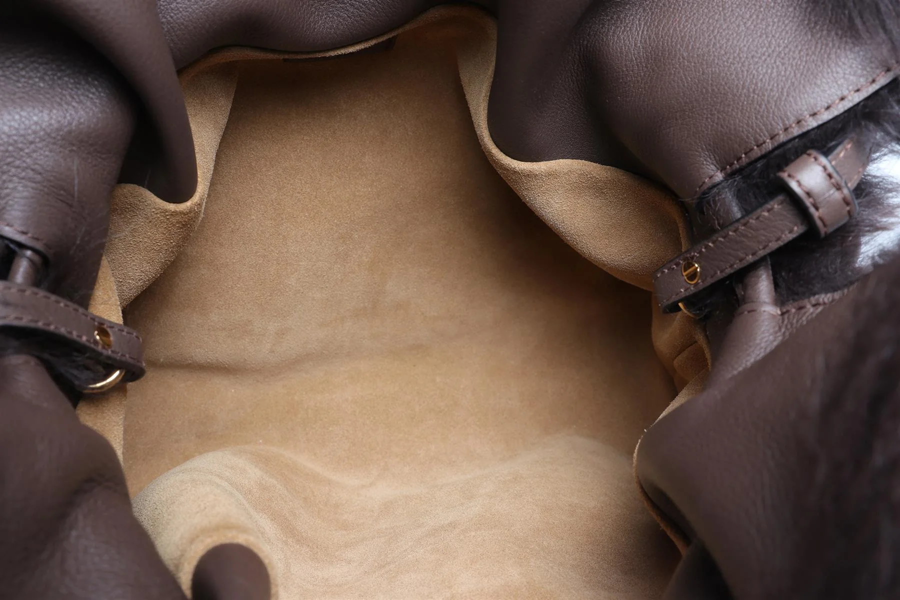 LOEWE BROWN FLAMENCO SHEARLING SHOULDER BAG - Image 12