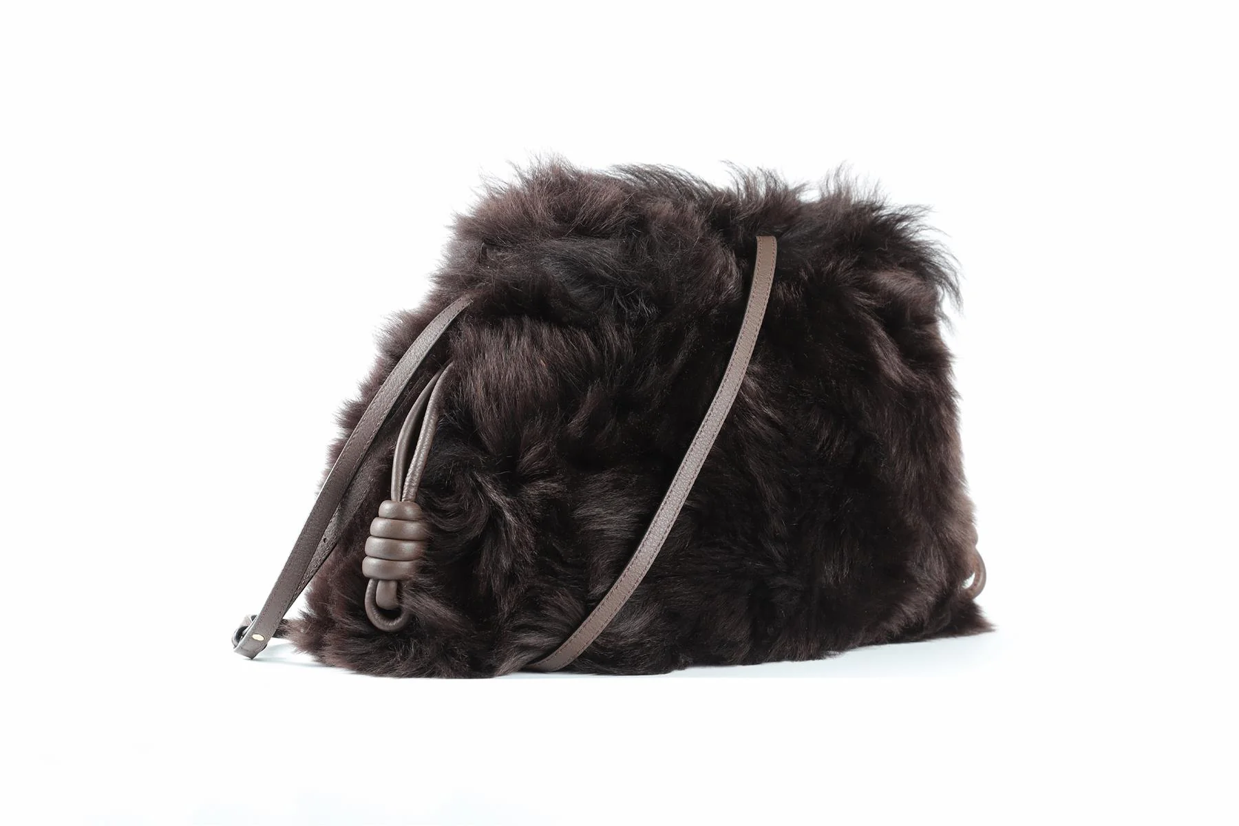 LOEWE BROWN FLAMENCO SHEARLING SHOULDER BAG - Image 4