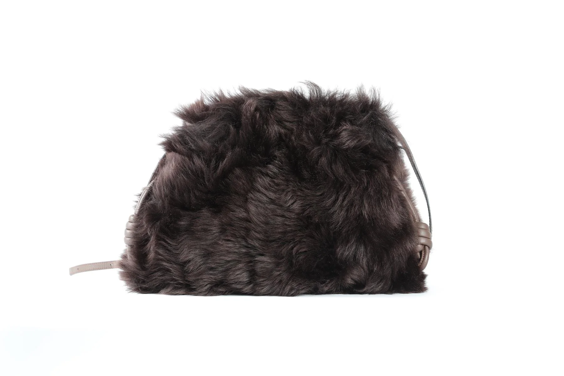 LOEWE BROWN FLAMENCO SHEARLING SHOULDER BAG - Image 8