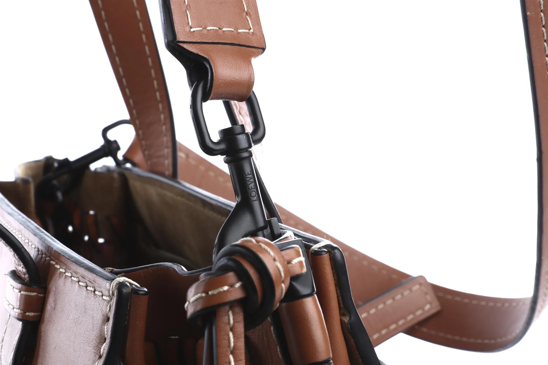 LOEWE BROWN GATE SMALL LEATHER TOTE BAG - Image 8