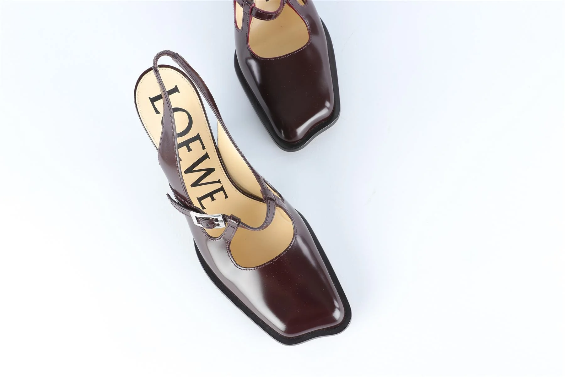 LOEWE BURGUNDY ONDA LEATHER PUMPS EU 39 UK 6 US 9 - Image 4