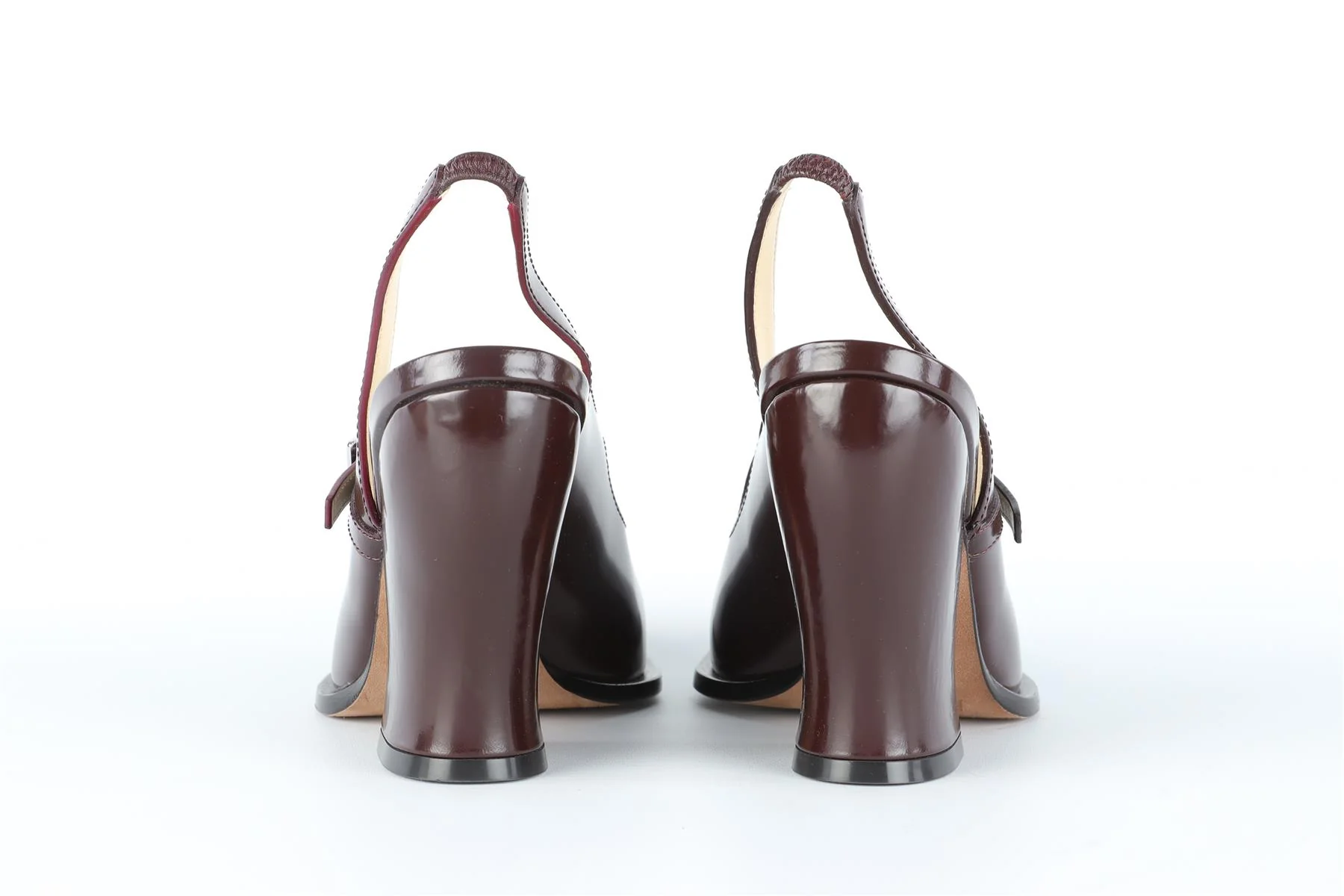 LOEWE BURGUNDY ONDA LEATHER PUMPS EU 39 UK 6 US 9 - Image 5