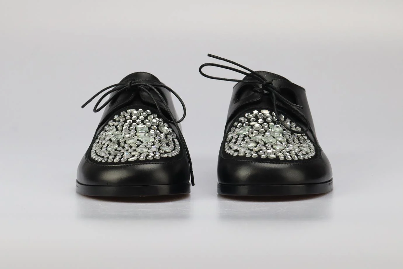 LOEWE CRYSTAL EMBELLISHED LEATHER BROGUES EU 40 UK 7 US 10 - Image 3